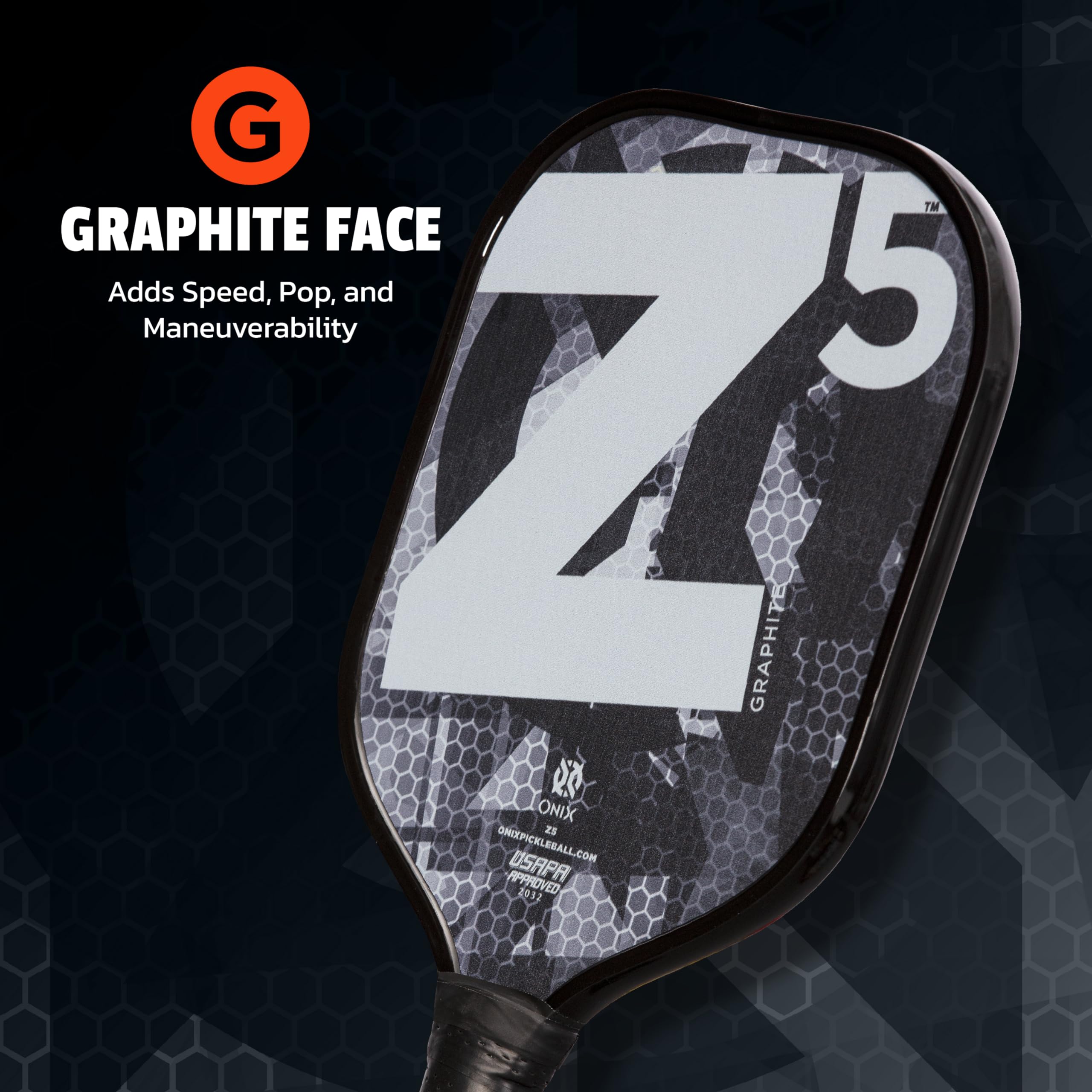Graphite ONIX MOD Z5 Graphite Carbon Fiber Pickleball Paddles with Cushion Comfort Pickleball Paddle Grip - USA Pickleball Approved