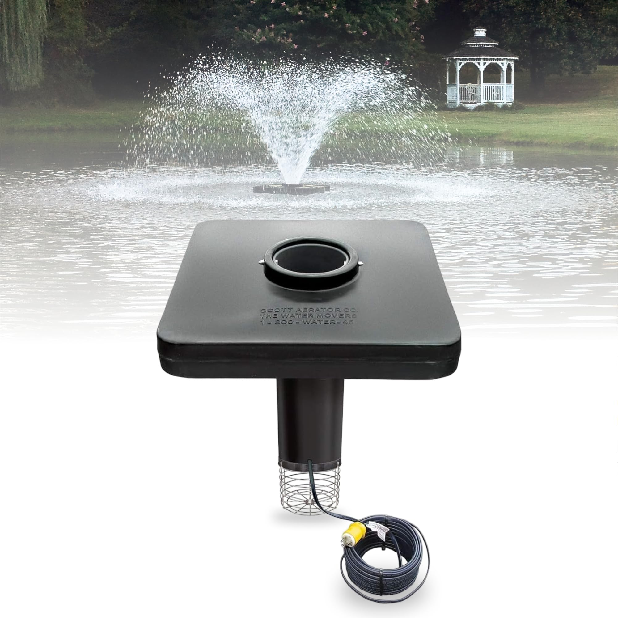 Scott Aerator DA-20 Pond Aerator Display – 1/2 Horse Power 230V 70ft Cord | Aerating Pond Fountain | Pond Pump for Small Ponds | Pond Aeration System | Made in USA