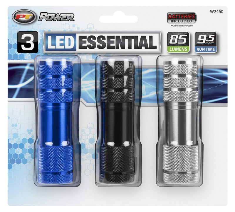 W2460 Performance Tool High Power L.E.D. Flashlights, 3 Pack (Sold as 1 Flashlight pack)