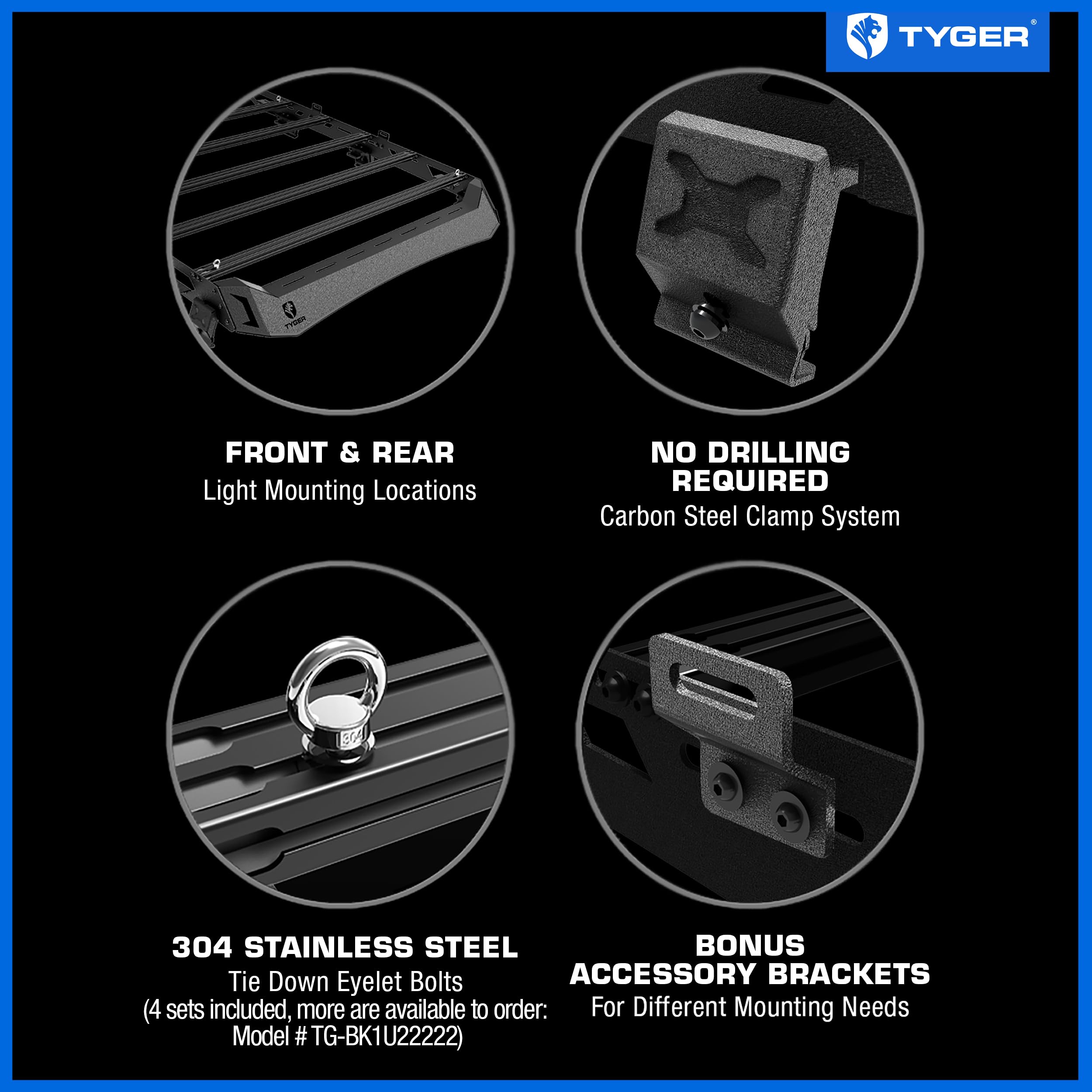 Tyger Auto Roof Rack Platform Style Compatible with 2018-2026 Jeep Wrangler JLU 4 Doors (Not for JKU) | for Models with Hard Top | Cargo Storage Carrier | Paintable Accent Inserts | TG-RR1J33558