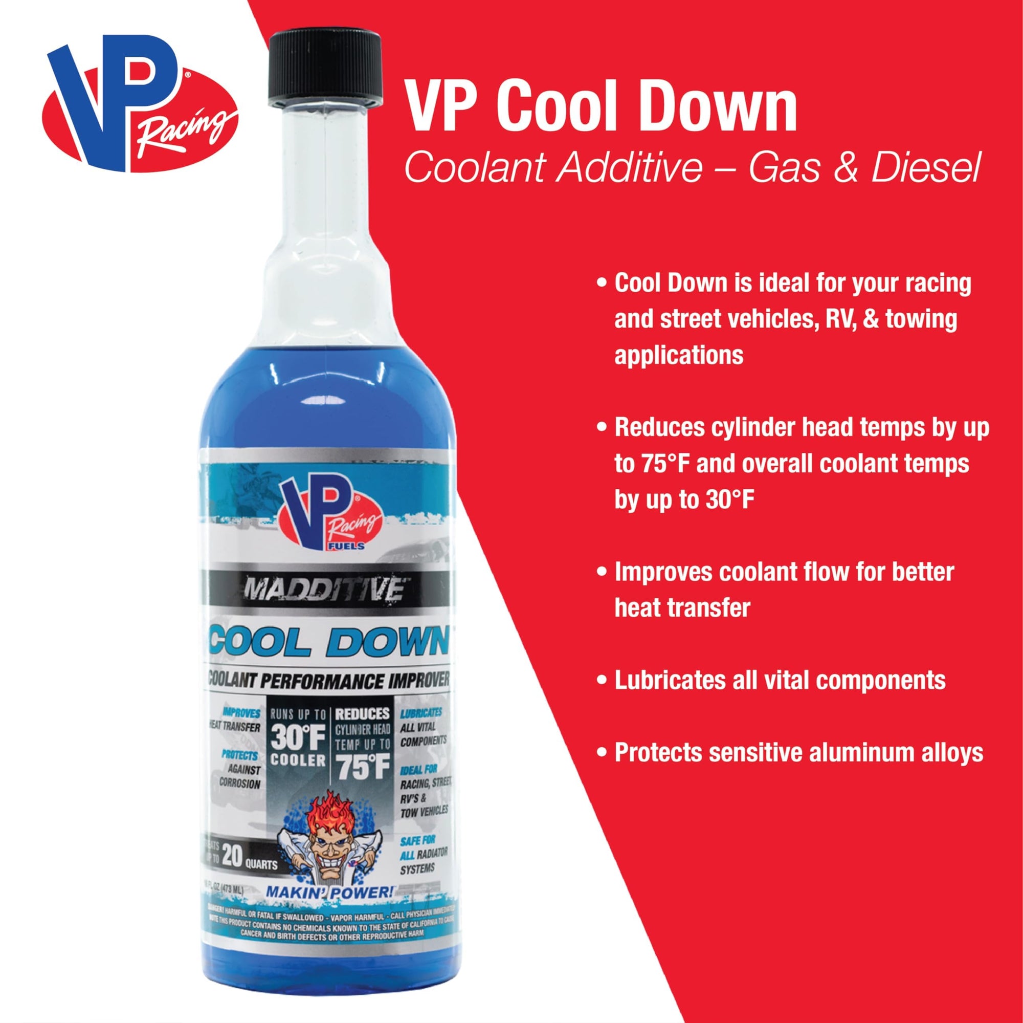 Cool Down VP Racing Fuels Coolant Performance Improver, 16 Ounces 2085