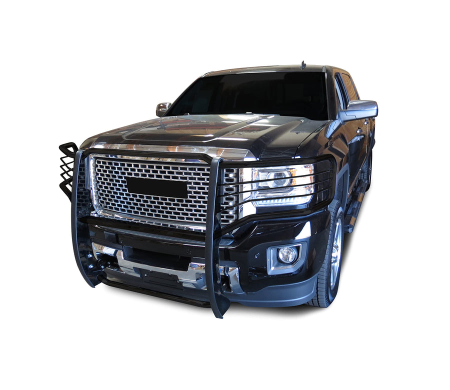 Bumper Guard Black Horse Grille brush Modular Black Compatible with 2015-2019 GMC Sierra 2500 HD|2015-2019 GMC Sierra 3500 HD-17GS14MA