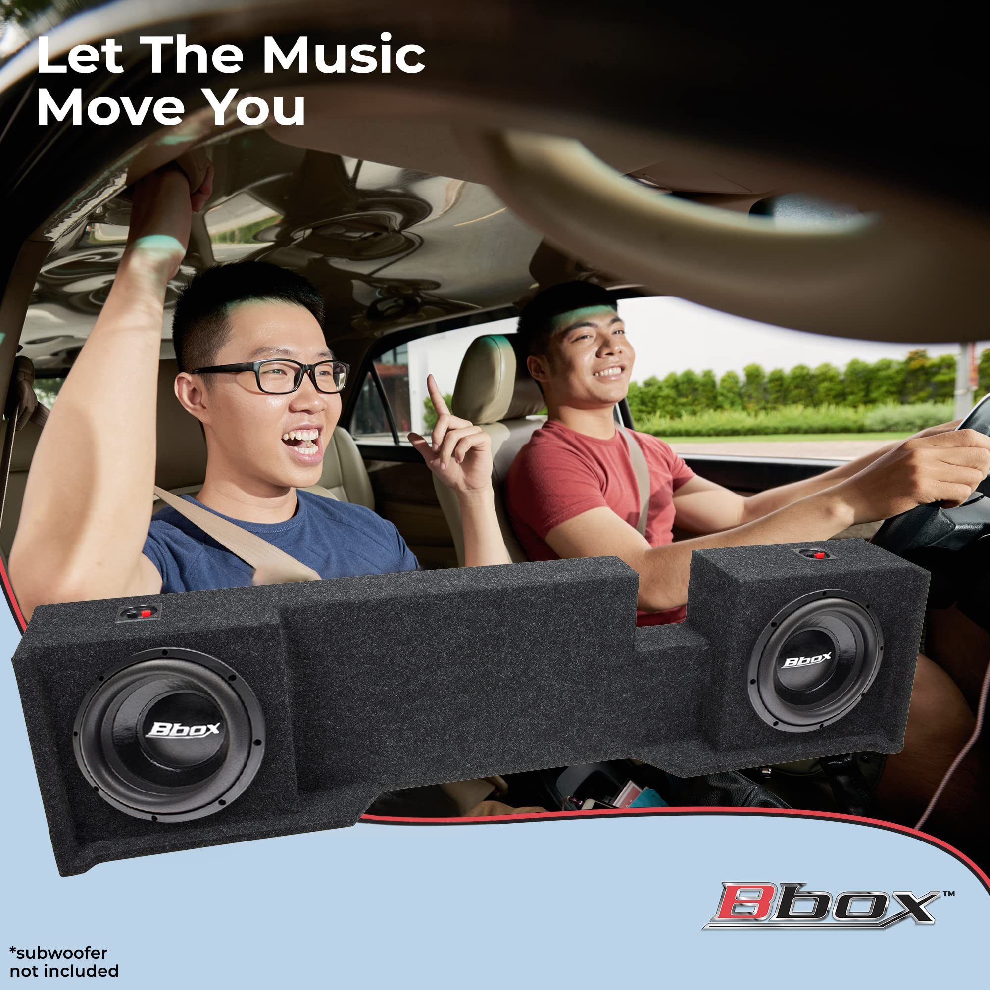 Dual Sealed Bbox 10 Inch Subwoofer Enclosure - Accu-Tuned Sealed Subwoofer Boxes & Enclosures - Subwoofer Box Improves Audio Quality, Sound & Bass - Fits 2004 - 2008 Ford F150 Super Crew / Super Cab