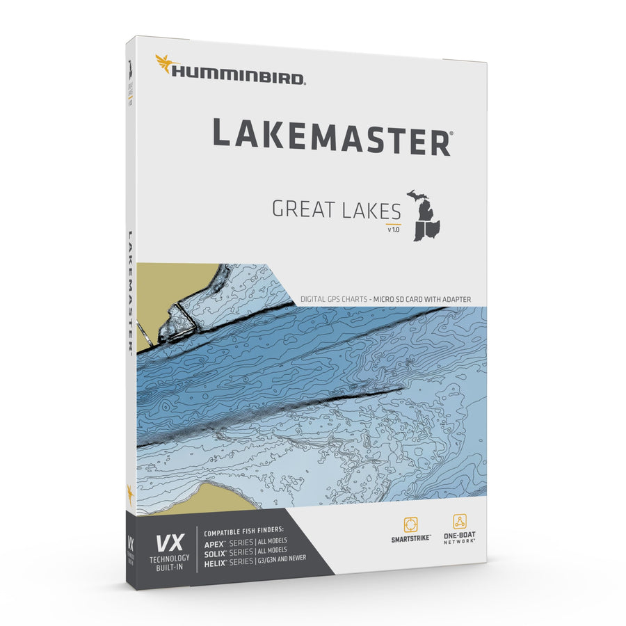 LakeMaster Humminbird Great Lakes V1 Map SD Card for Fish Finders