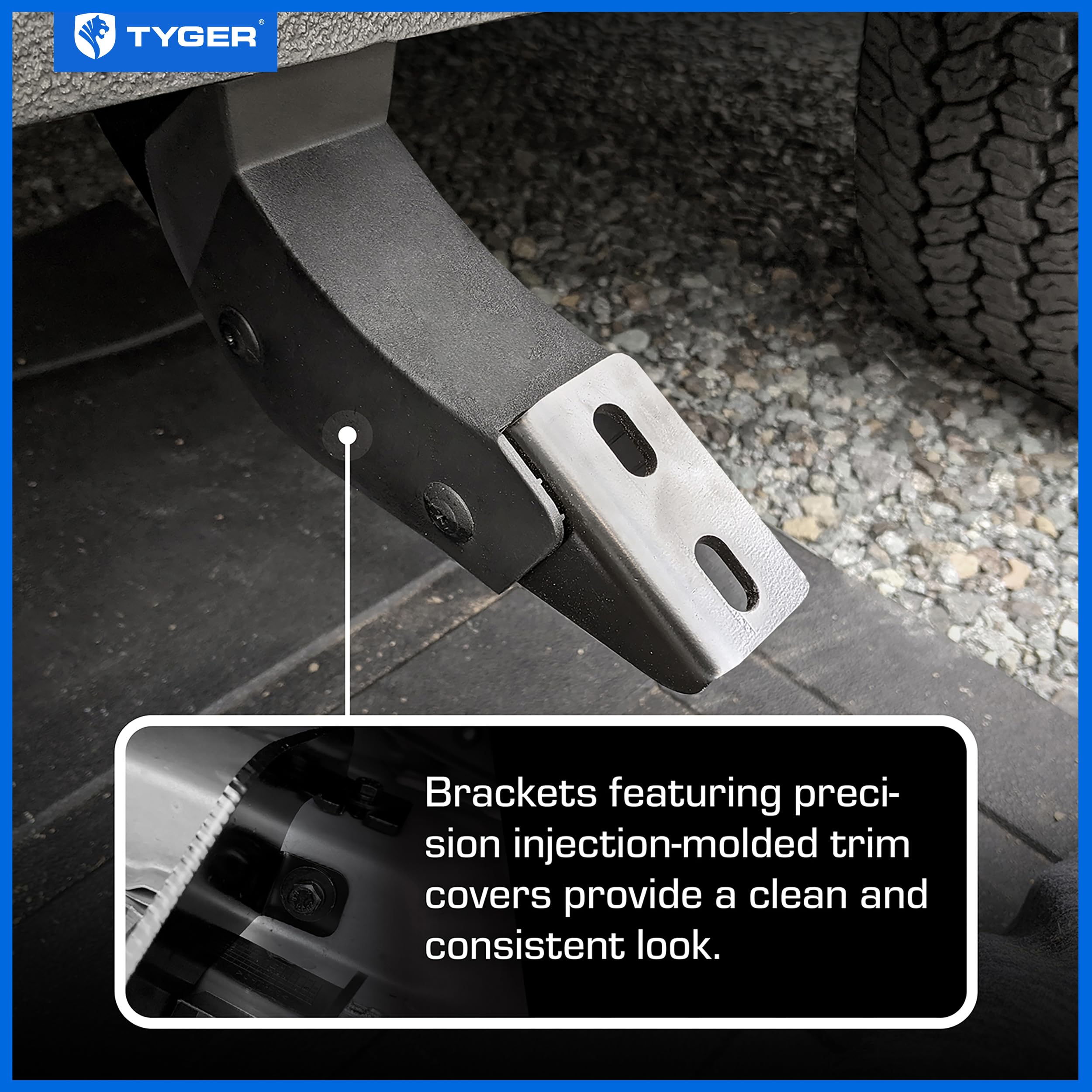 4" Tyger Auto Riser Running Boards Compatible with 2009-2018 Dodge Ram 1500; 2019-2024 Classic | Quad Cab | TG-RS2D40068 | Side Step Rails Nerf Bars