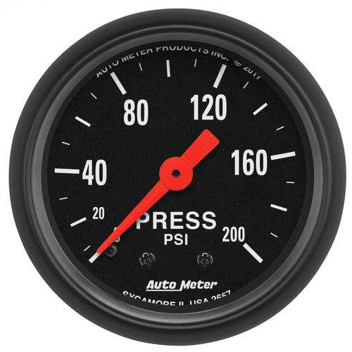 Pressure AutoMeter 2657 Gauge, 2 1/16", 200Psi, Mechanical, Z-Series
