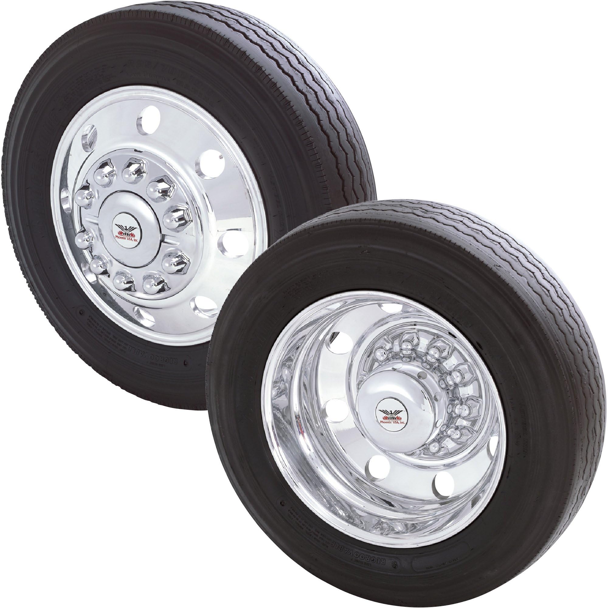 Hub and Lug Nut Cover Kit Phoenix USA - ABS Chrome, fits 2008-2011 Dodge Ram 4500, 5500, Model Number QH1002DK