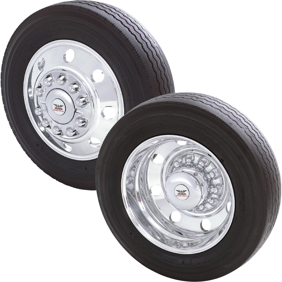 Hub and Lug Nut Cover Kit Phoenix USA - ABS Chrome, fits 2008-2011 Dodge Ram 4500, 5500, Model Number QH1002DK