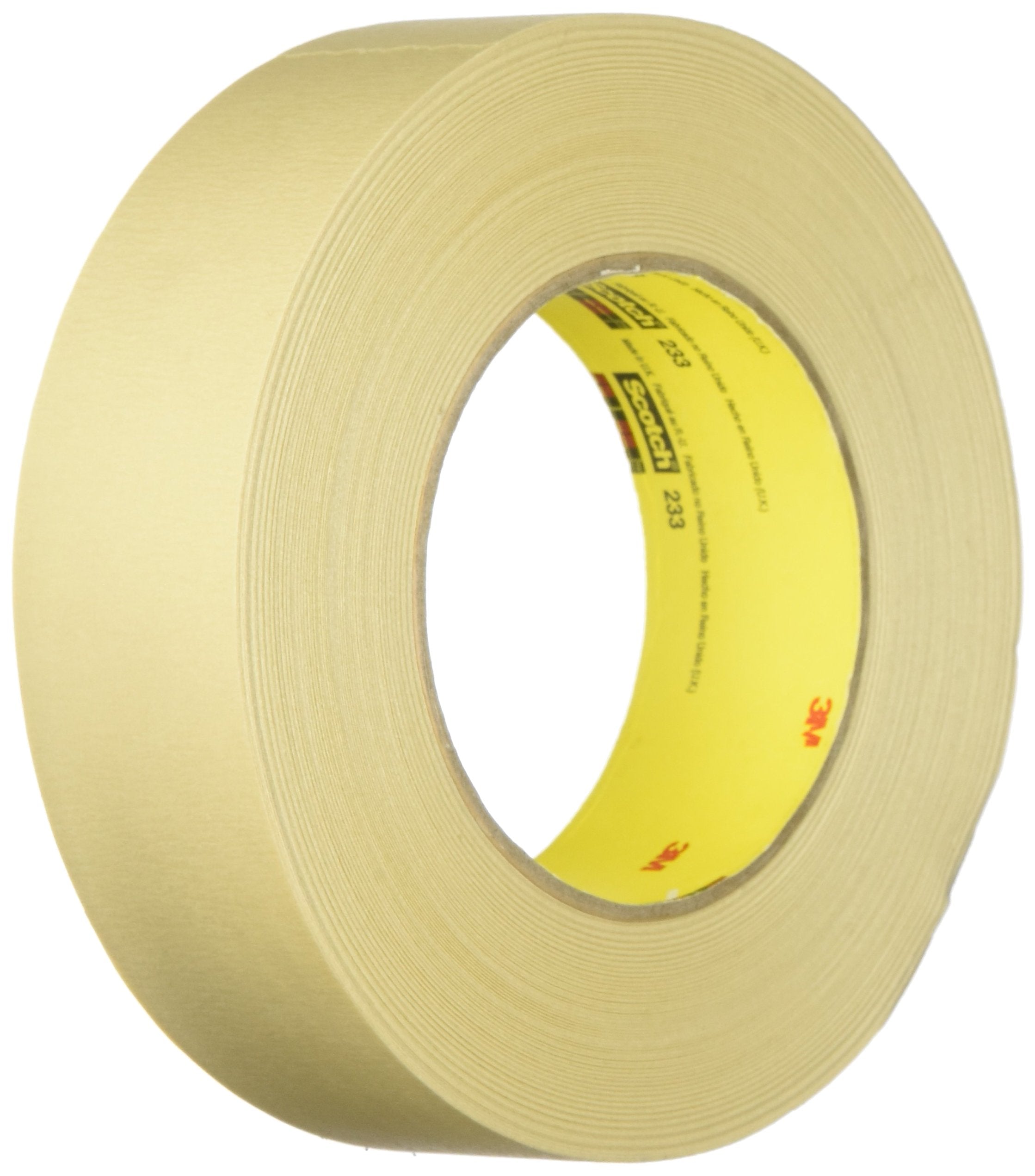 3M Scotch Automotive Masking Tape Refinish 233, 06338, 36 mm x 55 m, 1 Rolls, Tan, High Performance, Crepe Paper
