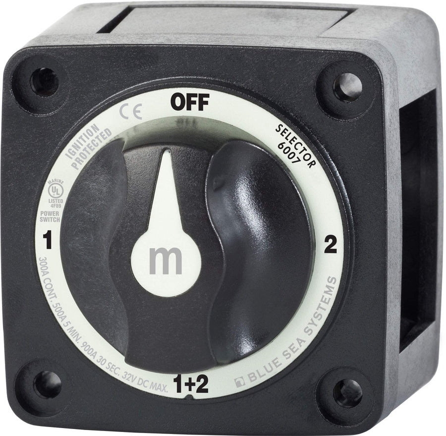 6007200 Blue Sea Systems m-Series Battery Switch Mini Selector Switch 4 Position, Black