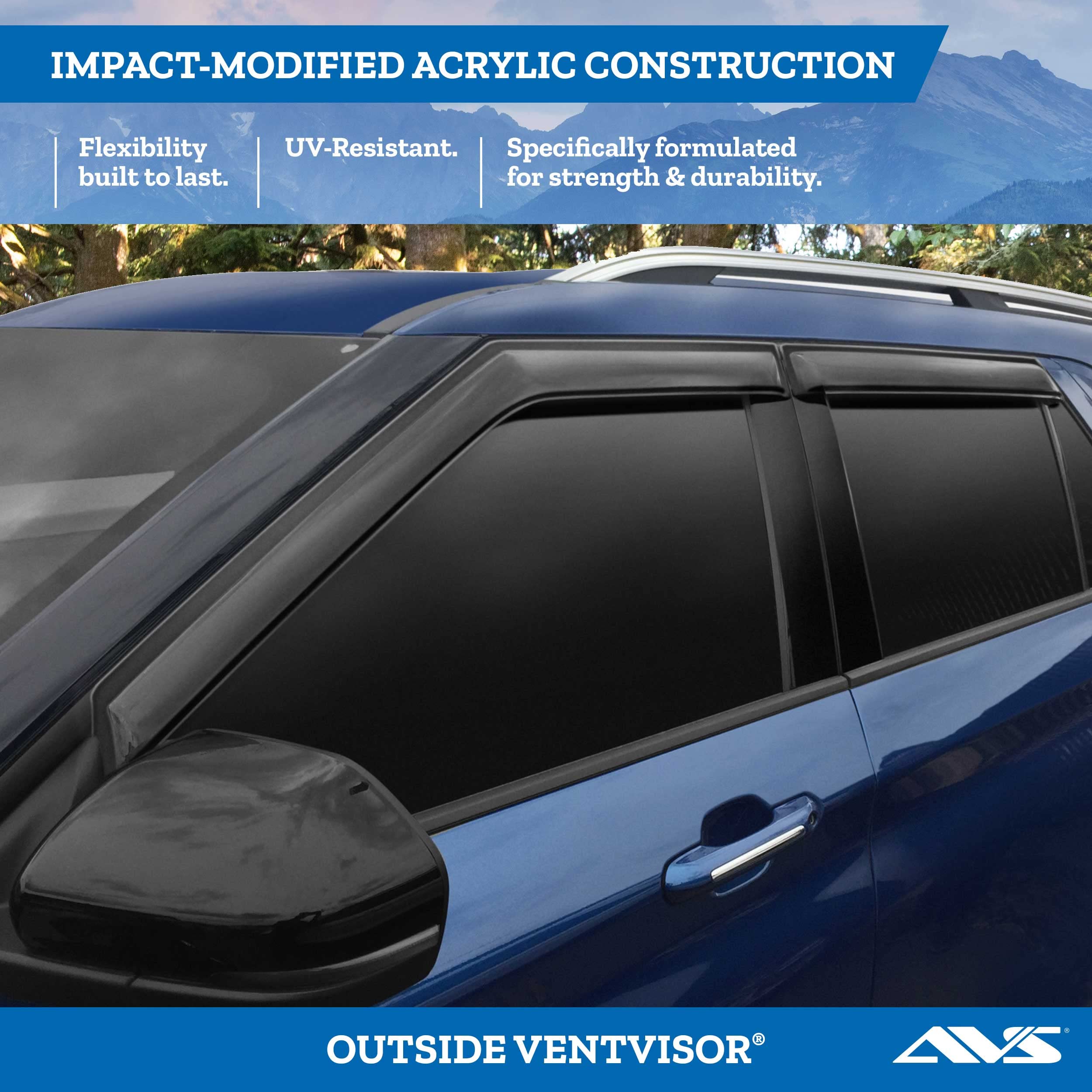 Chevy CK 73-91 AVS Crew Cab Ventvisor Outside Mount Window Deflectors 4pc - Smoke