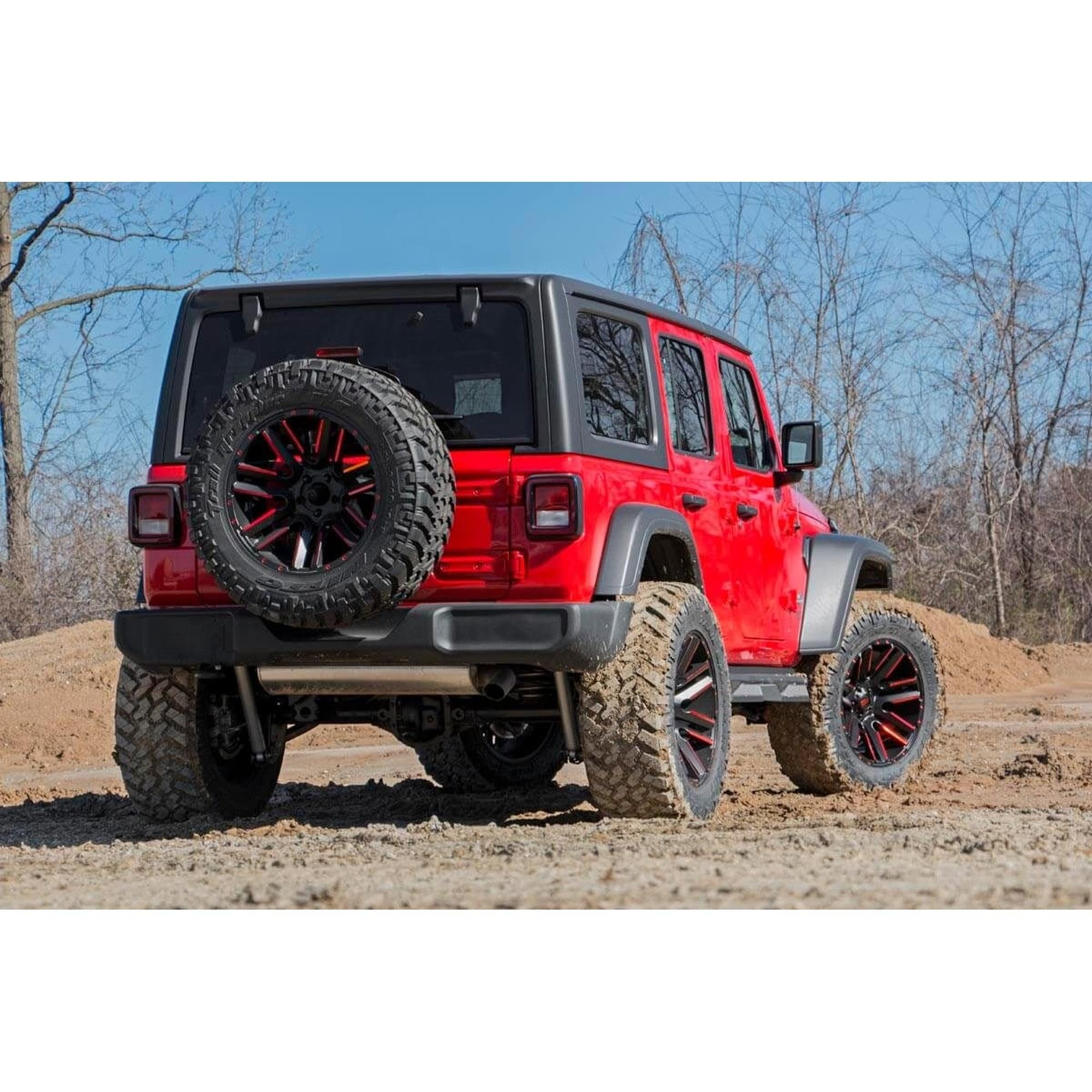 3.5" Rough Country Lift Kit w/ V2 Shocks for Jeep Wrangler Unlimited 4-Door (2024-2025) - Precision-Tuned Suspension for Rugged Off-Road Handling