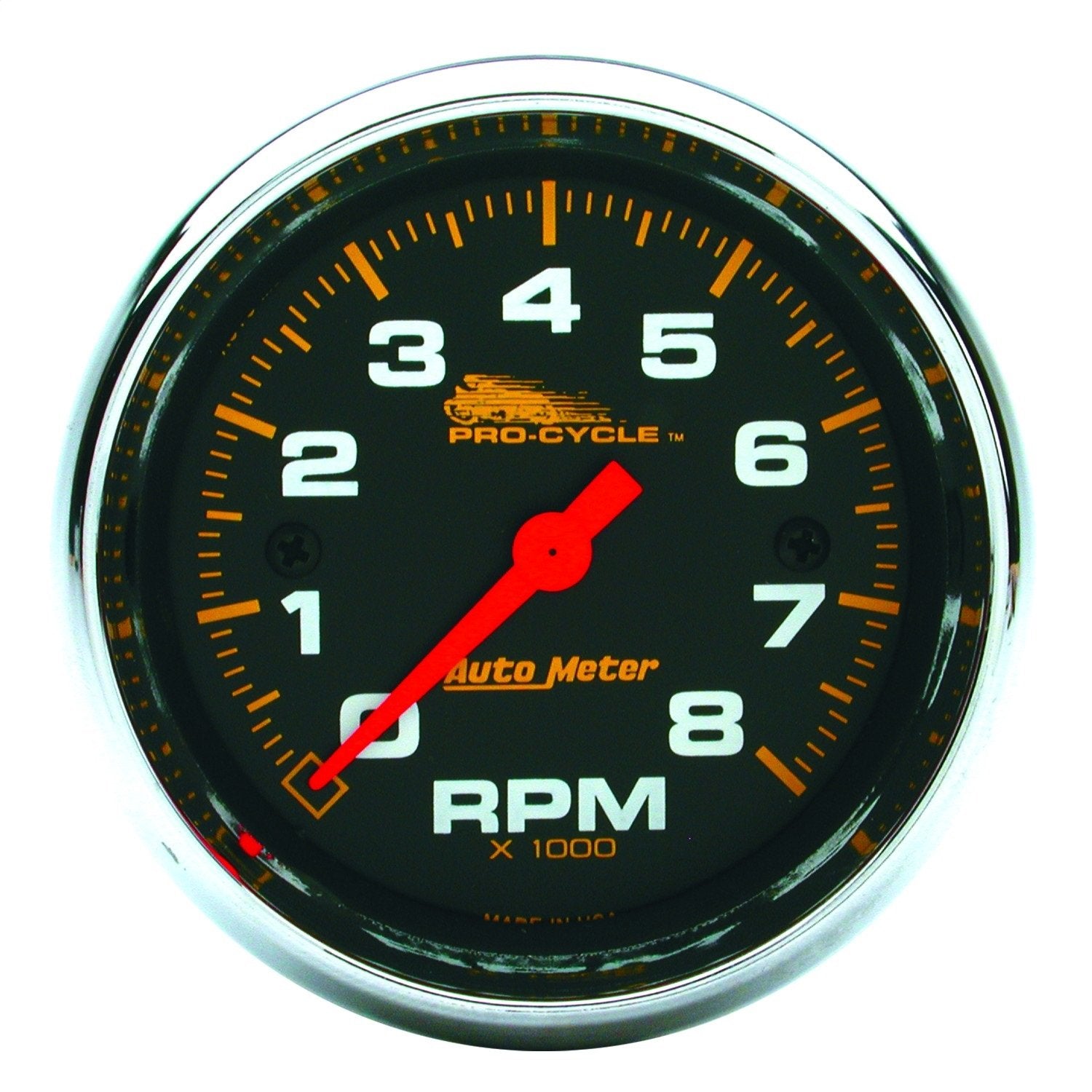 Tach AutoMeter Gauge, 2 5/8", 8K RPM, 2&4 Cylinder, Black, Pro-Cycle (19304)