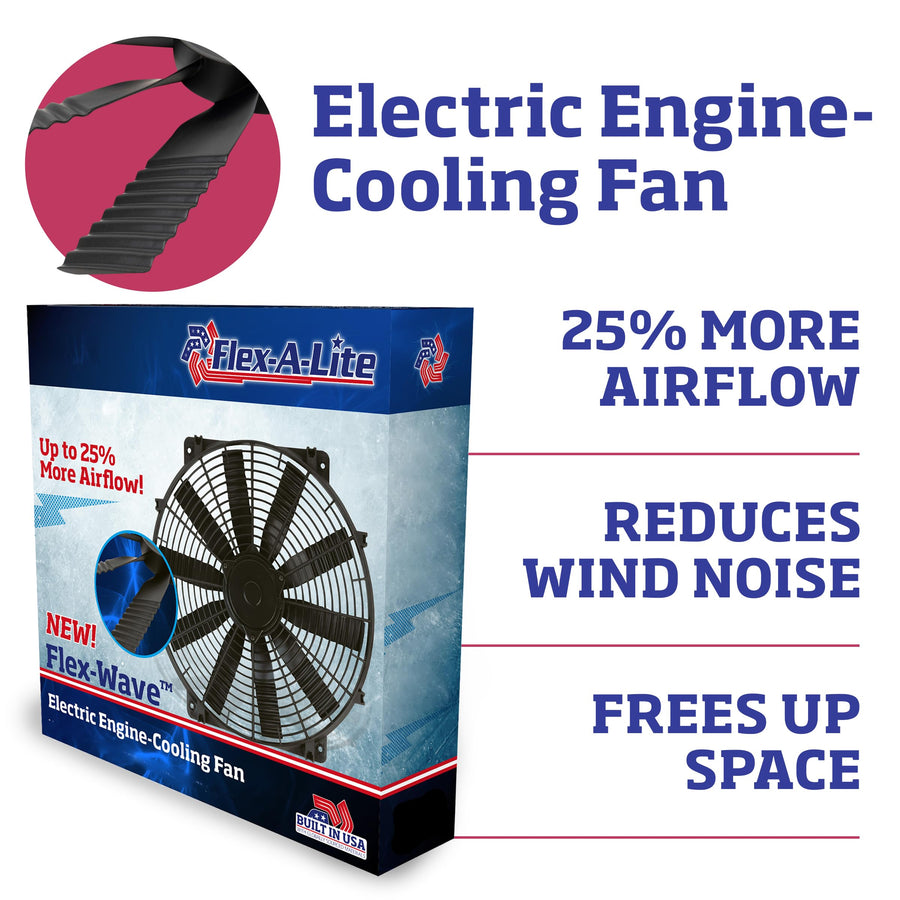 Flex-a-lite LoBoy Flex-Wave Electric Fan, Puller Fan, 16 Inches (238/105390)