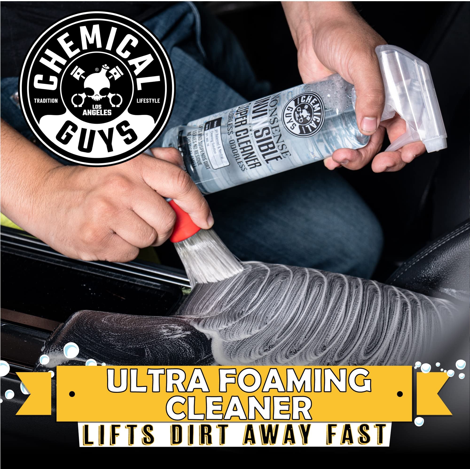Chemical Guys All Surface Cleaner Nonsense Colorless & Odorless - Interior Cleaner, Safe for Vinyl, Rubber, Plastic, Carpet, and Upholstery, pH Balanced, Residue-Free, Unscented, 1 Gallon (128 fl oz)