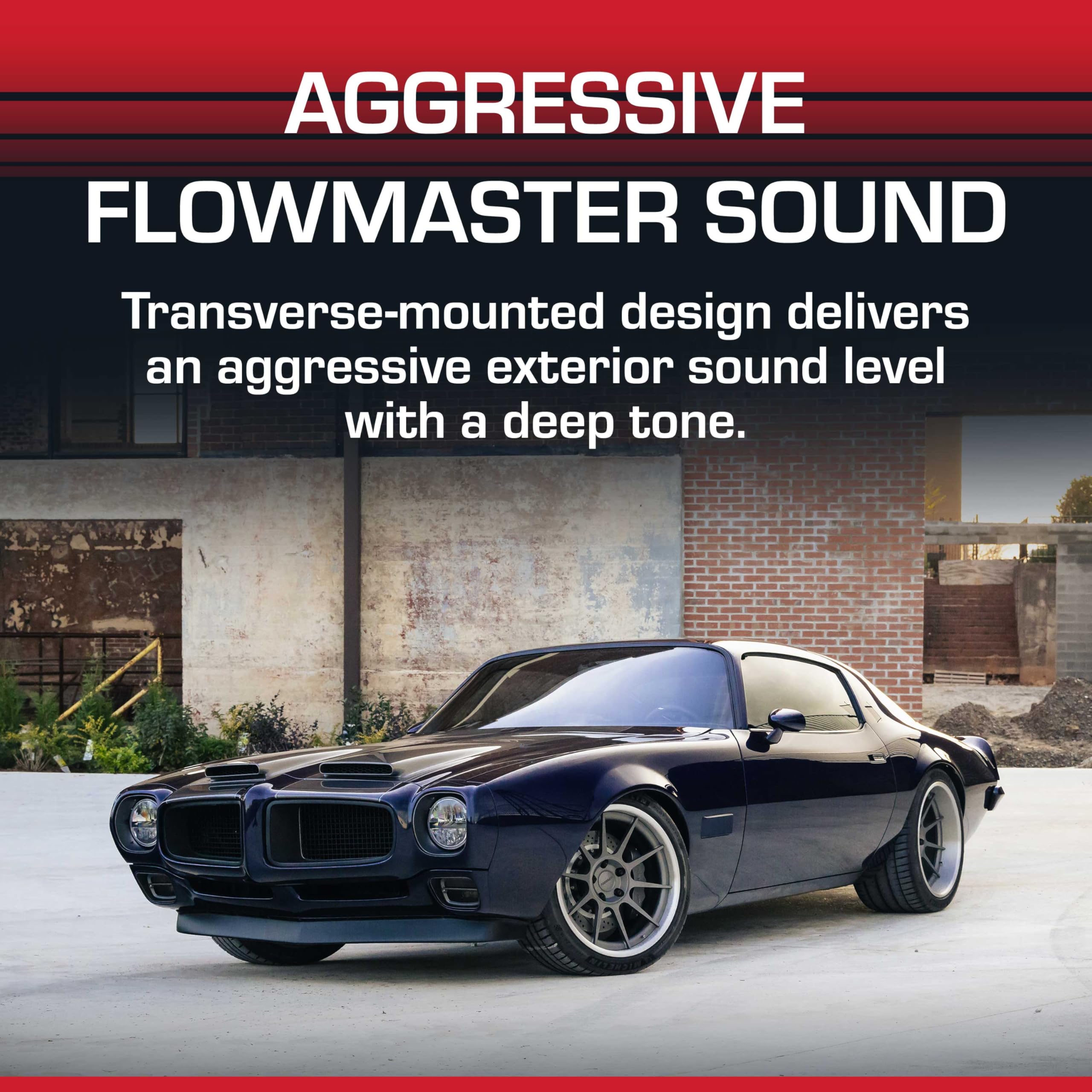 Flowmaster 80 Series Muffler Chambered – 2.50” - Offset In/Dual Out – Aggressive Sound – Aluminized Steel – Performance Exhaust for F-Body Vehicles (Camaro, Firebird, Trans Am) - Muscle Cars, 42583