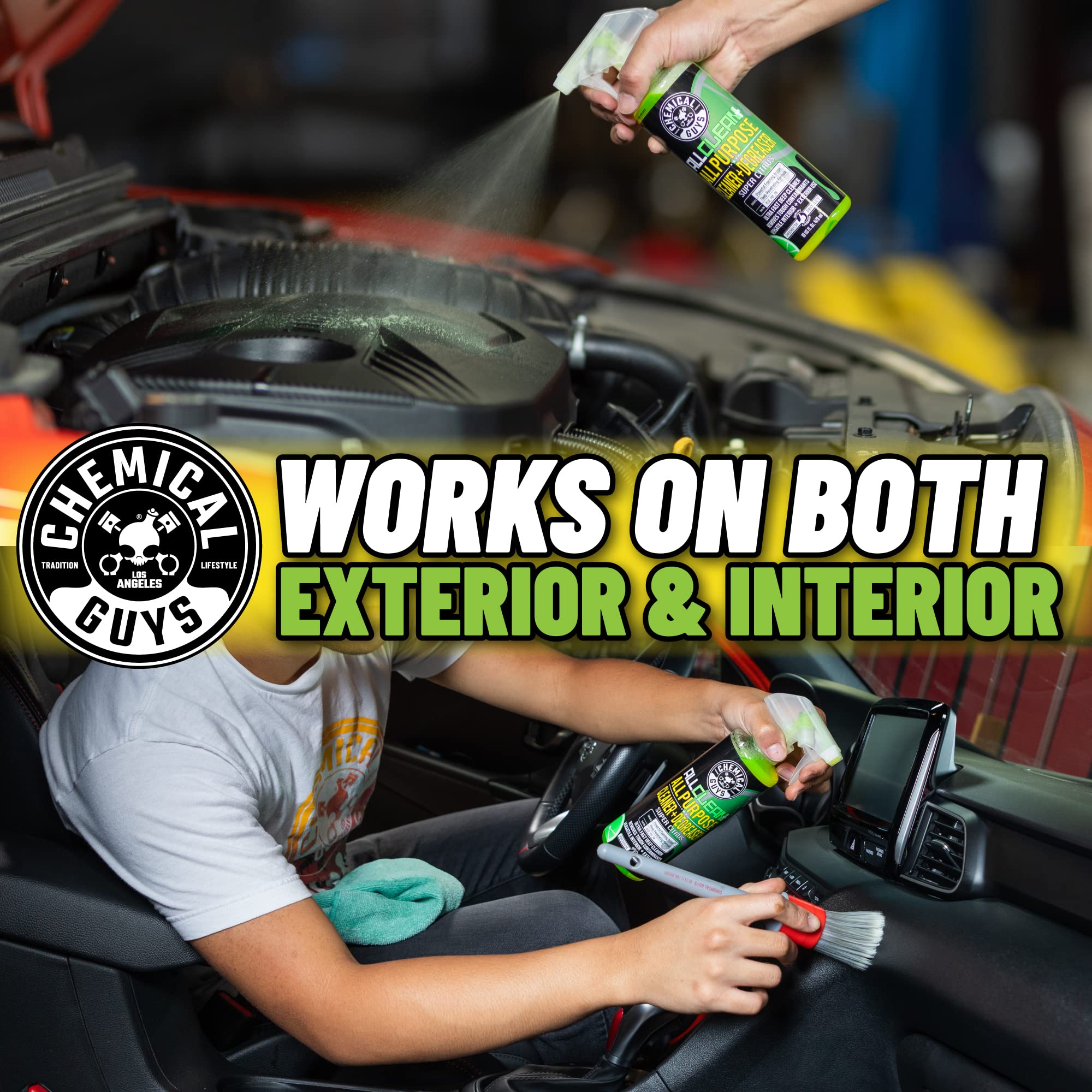 Chemical Guys All Clean+ CLD_101_16 Citrus Based All Purpose Super Cleaner, Safe for Cars, Trucks, SUVs, Motorcycles, RVs & More, 16 fl oz, Citrus Scent