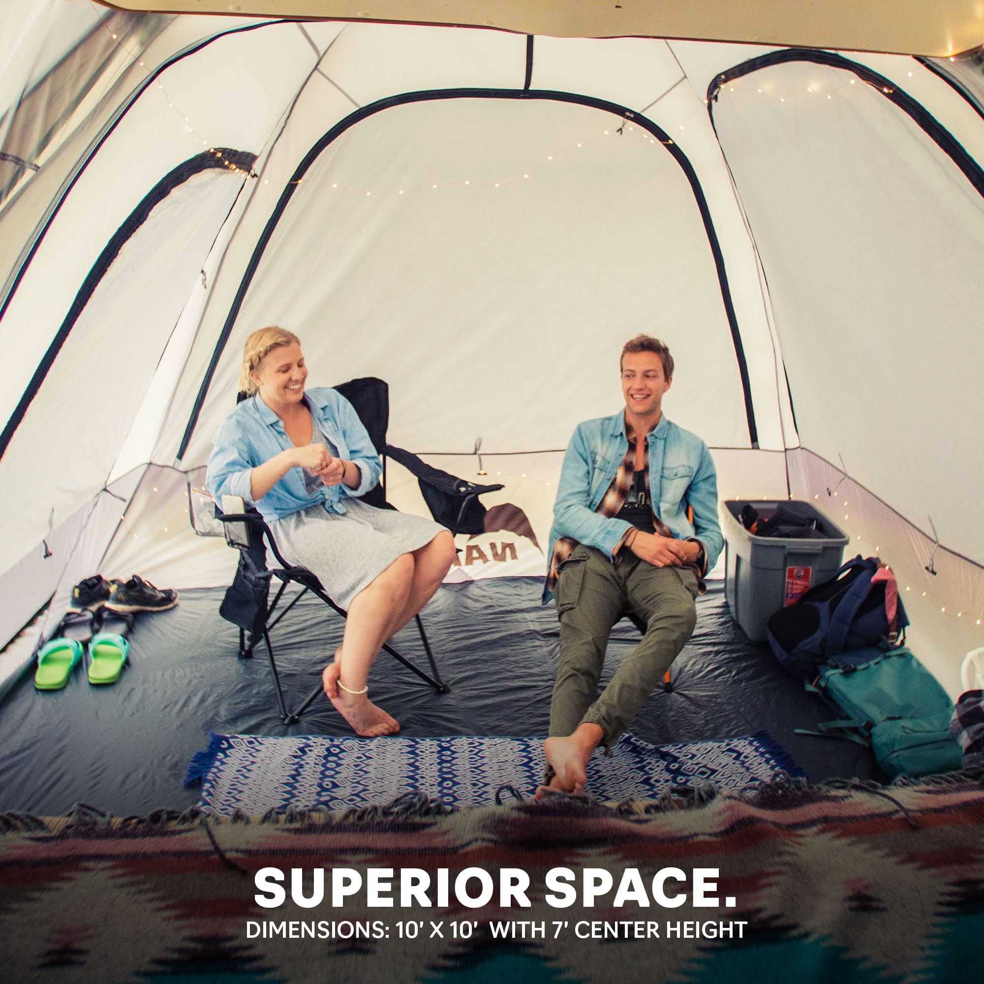 Napier SUV Backroadz Tent | 10' x 10' Vehicle Camping Tent | Fits All CUVs, SUVs, and Minivans​ | Sleeps 5 | Spacious, Durable, Easy Set-up | Gray/Green | Model 19100
