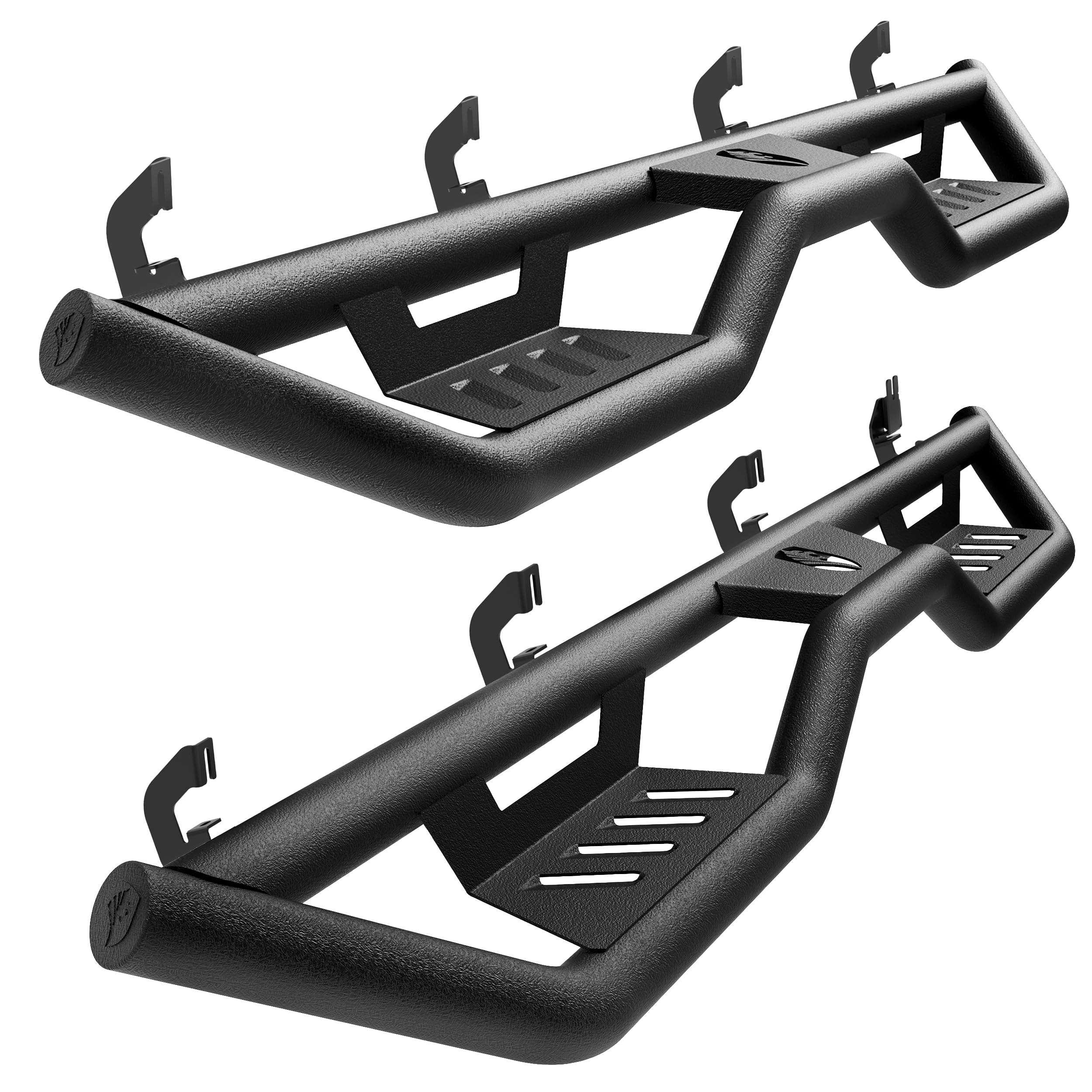 Tyger Auto Kobra Tyger Running Boards Compatible with 2007-2018 Chevy Silverado GMC Sierra 1500; 2007-2019 2500 3500HD; 2019 LD/Limited | Crew Cab | TG-KB2C25011 | Textured Black Drop Step Rail