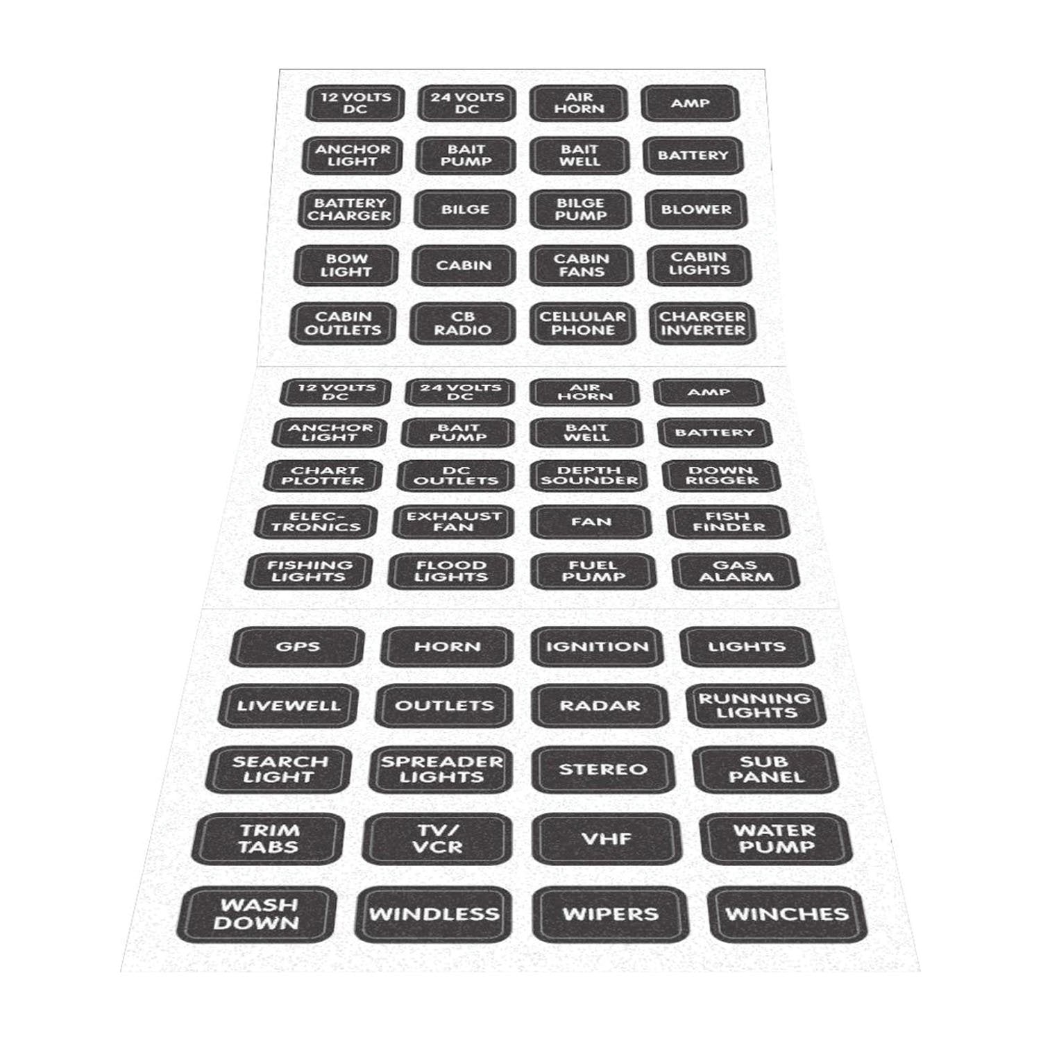 Blue Sea 8214 Systems Black 60 Label Set