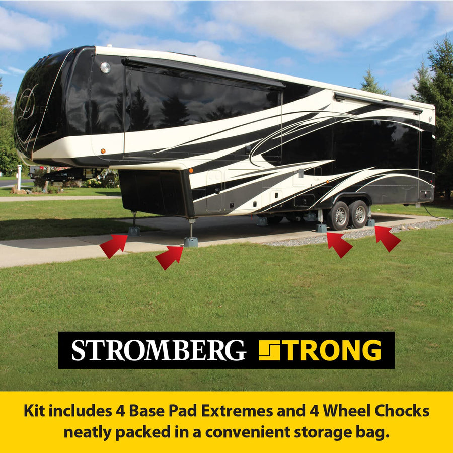 Stromberg Carlson Fifth Wheel Leveler Kit JBP-FWKIT - Heavy Duty RV Stabilizer System with Adjustable Heights for Enhanced Stability and Safety