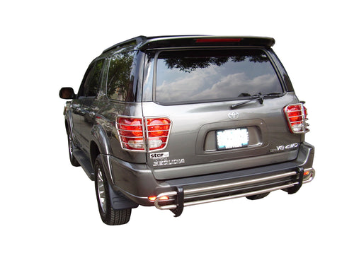 Rear Bumper Guard Black Horse Single Tube Stainless Steel Compatible with 2013-2018 Toyota RAV4 (Excl. 2018 Adventure Trim)-8D093945SS-S