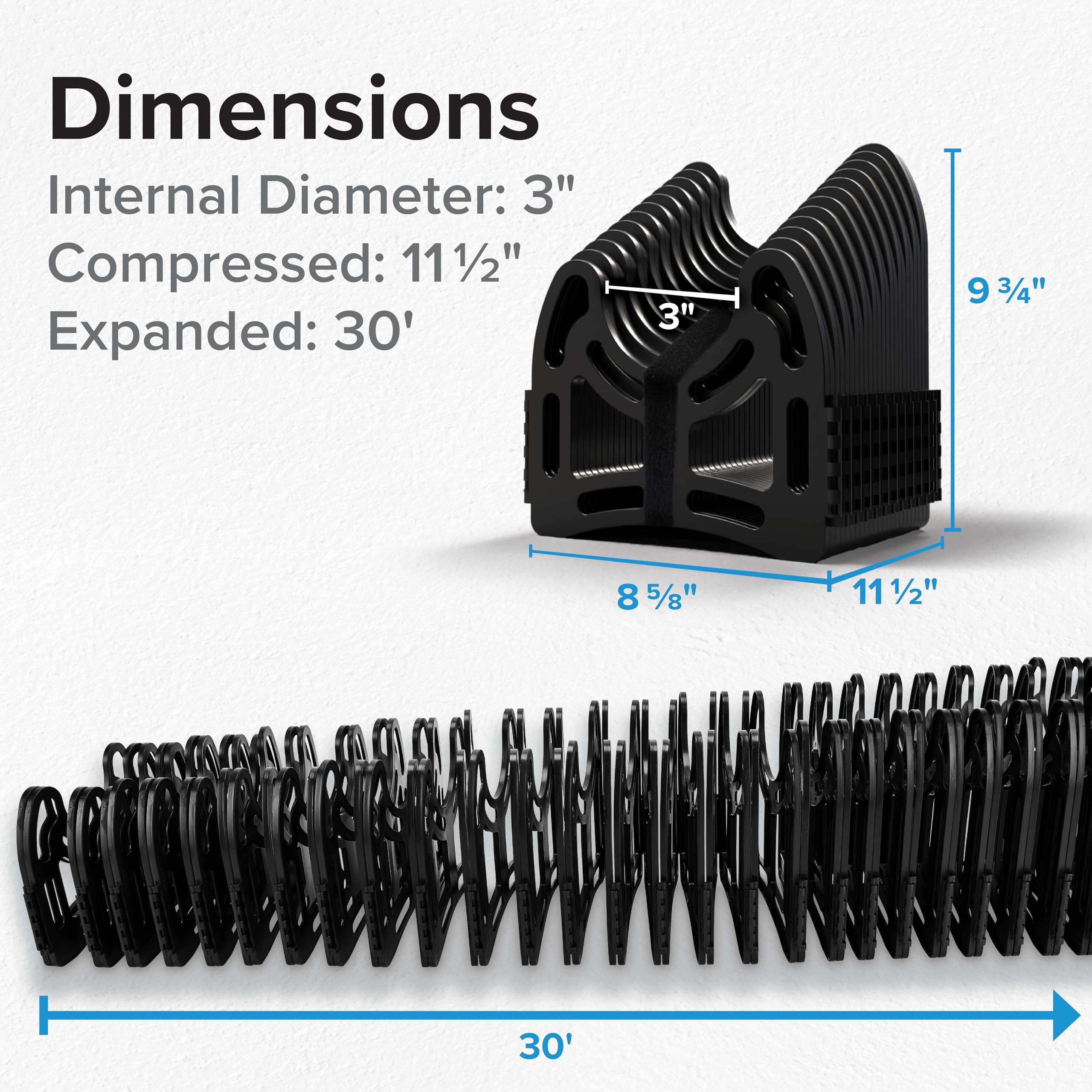 30-Ft Camco Sidewinder RV Sewer Hose Support - Flexible Telescoping Design for Avoiding Obstacles & Deep Cradles Secure RV Sewer Hose - Out-of-The-Box Ready & Folds for RV Storage (43061)