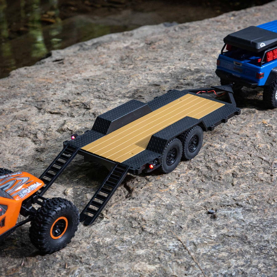 Axial Flat Bed Vehicle Trailer SCX24 with LED Taillights:1/24th, AXI00009