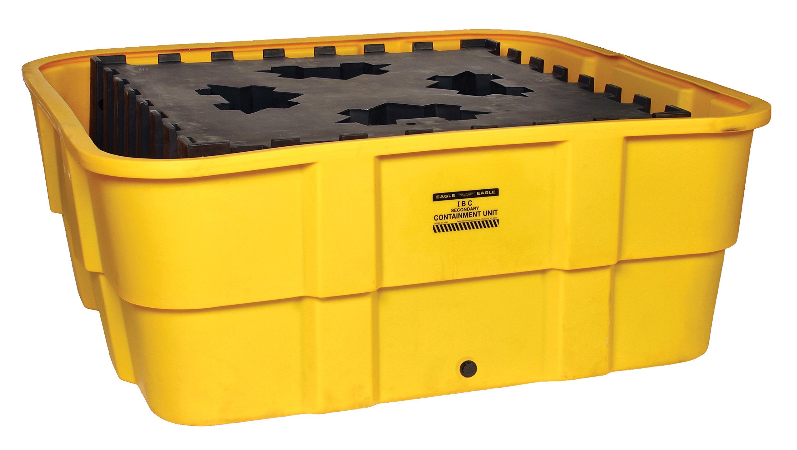 Eagle Yellow 1683D IBC Containment Unit-All Poly Tub and Platform with Drain
