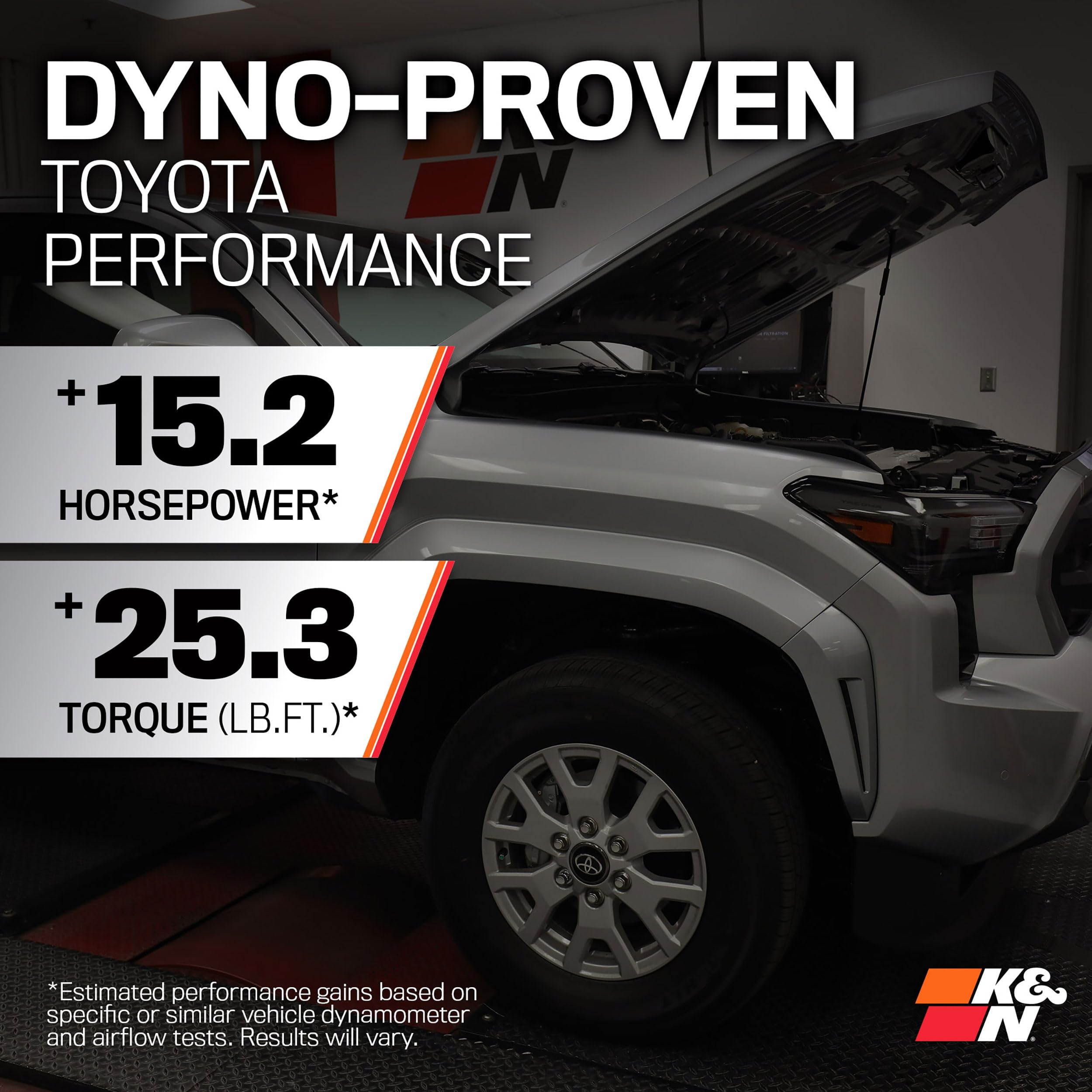 Cold Air Intake System K&N: High-Flow Air Filter, Increase Performance & Towing: Compatible with 2024-2025 Toyota: Land Cruiser, Tacoma, 77-9043KP