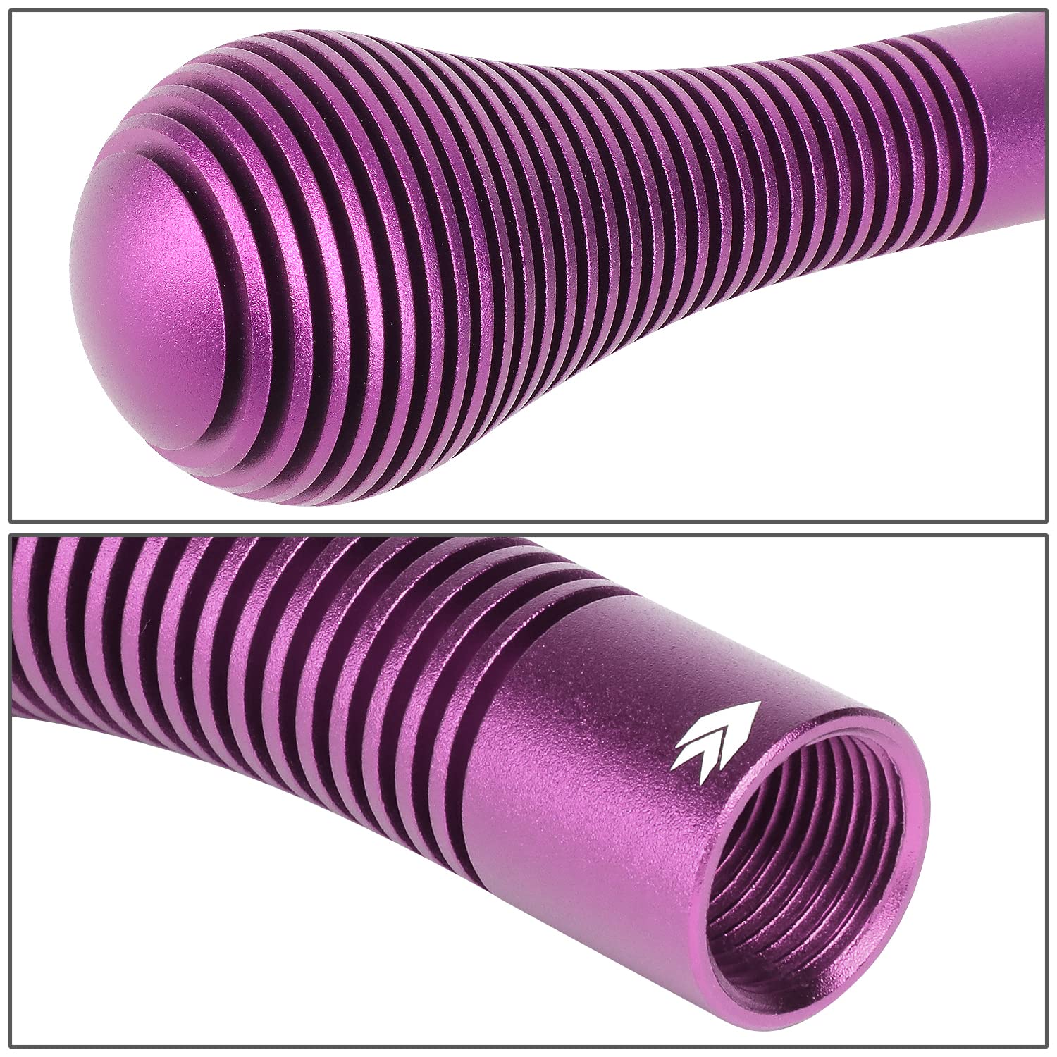 NRG Innovations Shift Knob NRG-SK-701PP with Thread Adapter Wrench Teardrop Style Lever Stick Shifter Handle Billet Aluminum for M10 X 1.25, M10 X 1.5, M12 X 1.25, M12 X 1.5 Thread Pattern Shifter