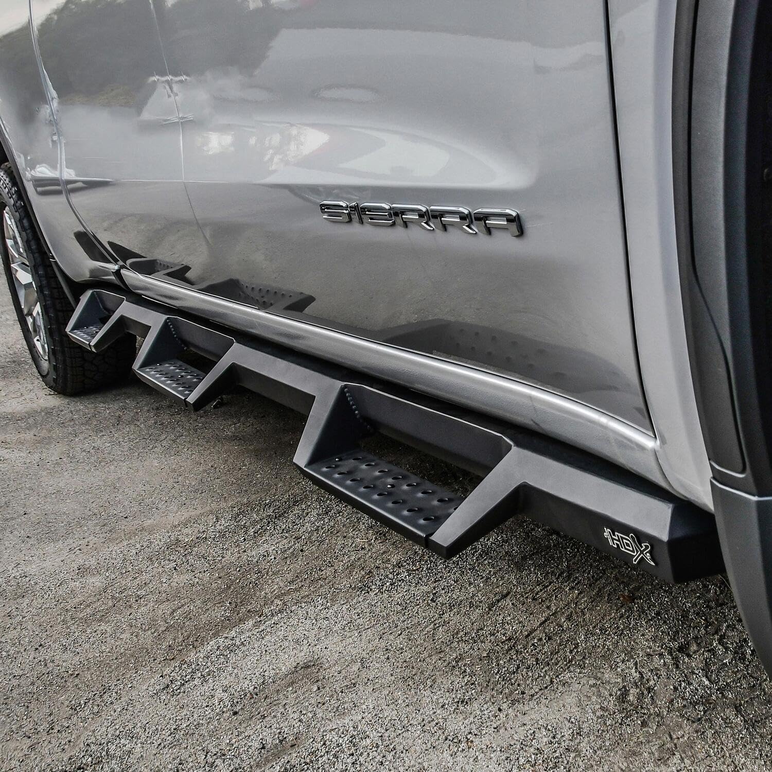 Westin HDX 56-534695 Drop Wheel to Wheel Nerf Bars fits 2019-2025 Silverado Sierra 1500 Crew Cab 6'5" Bed (Exc 2019 Silverado LD/Sierra 1500 Limited) Textured Black Pair