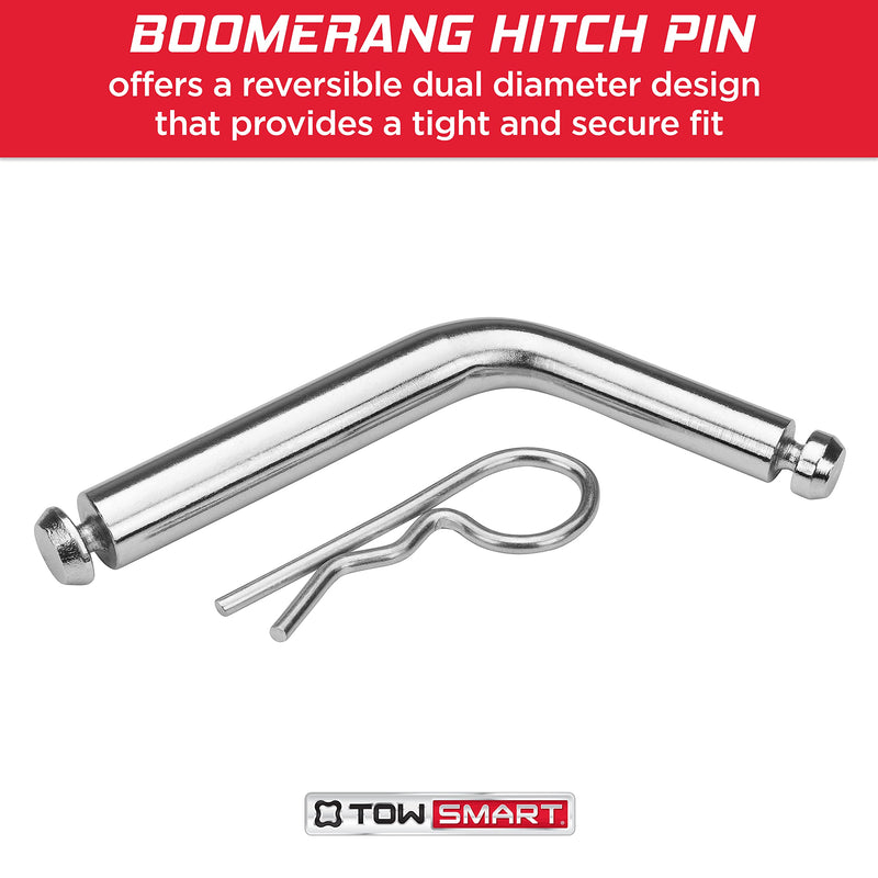 Steel TOWSMART Boomerang Bent Hitch Pin, 1/2 in. and 5/8 in. Diameter Pin, Fits 1-1/4 in. and 2 in. Receivers