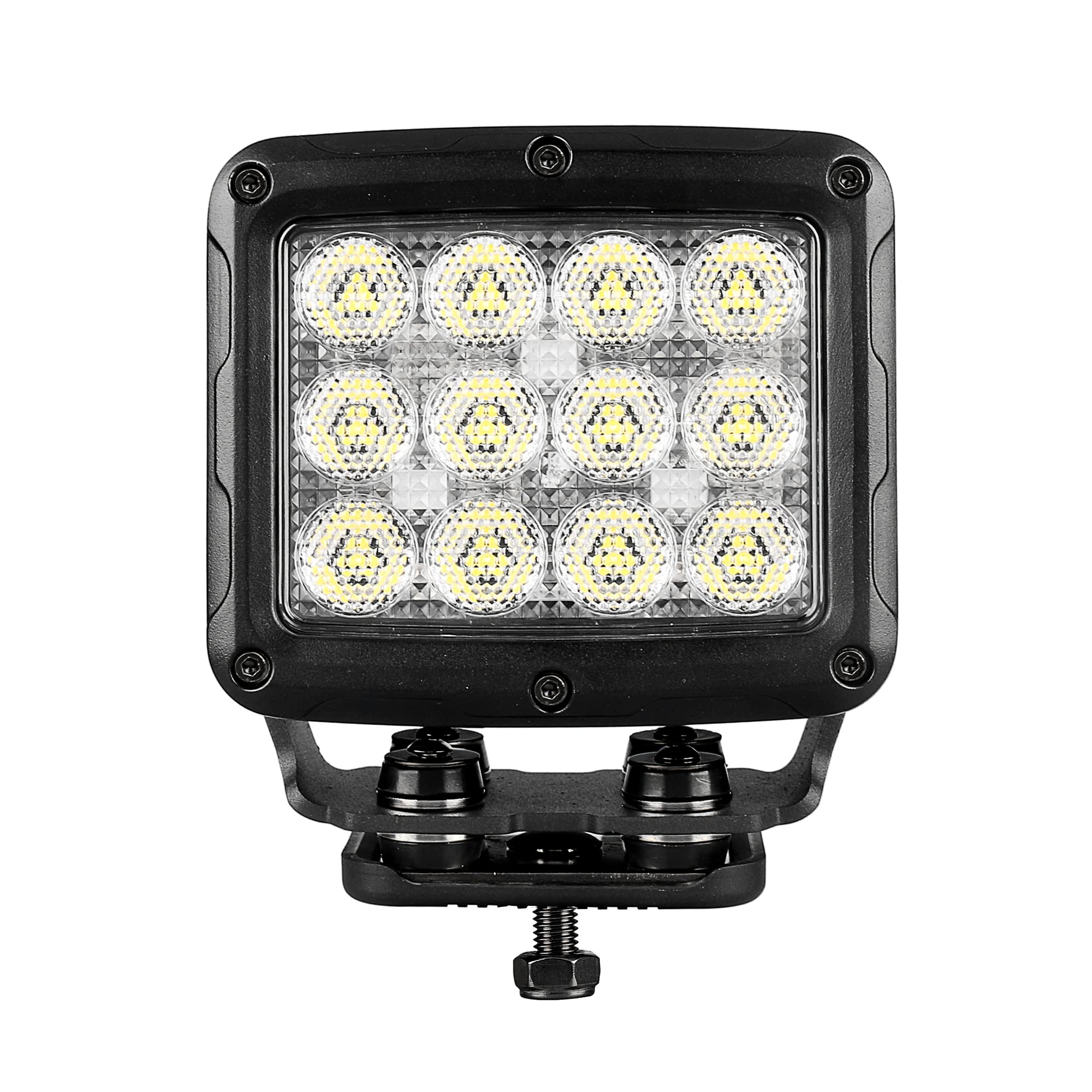 Xplor Lighting: Go Rhino Bright Series Square 5" Rectangle LED Spot Light Kit (Pair) | Surface Mount (Threaded Stud Mount) Aluminum, Black | 751800523FCS