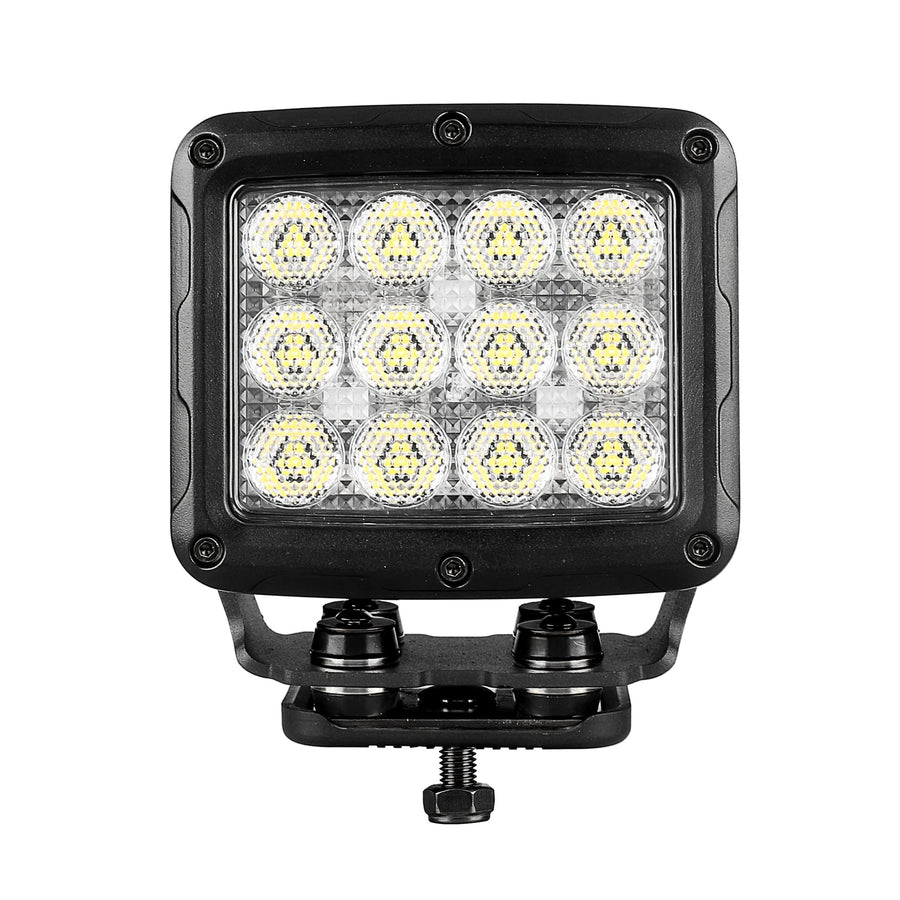 Xplor Lighting: Go Rhino Bright Series Square 5" Rectangle LED Spot Light Kit (Pair) | Surface Mount (Threaded Stud Mount) Aluminum, Black | 751800523FCS