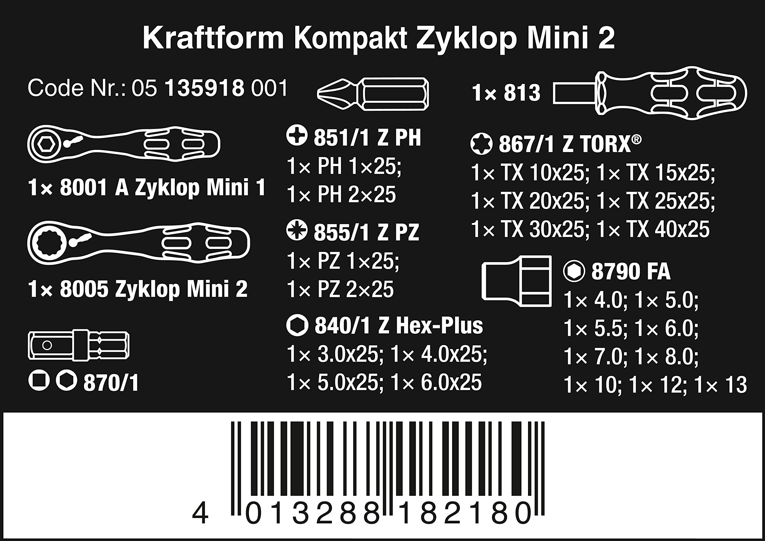 Wera - Kraftform Kompakt 5135918001 Mini, Set of 27