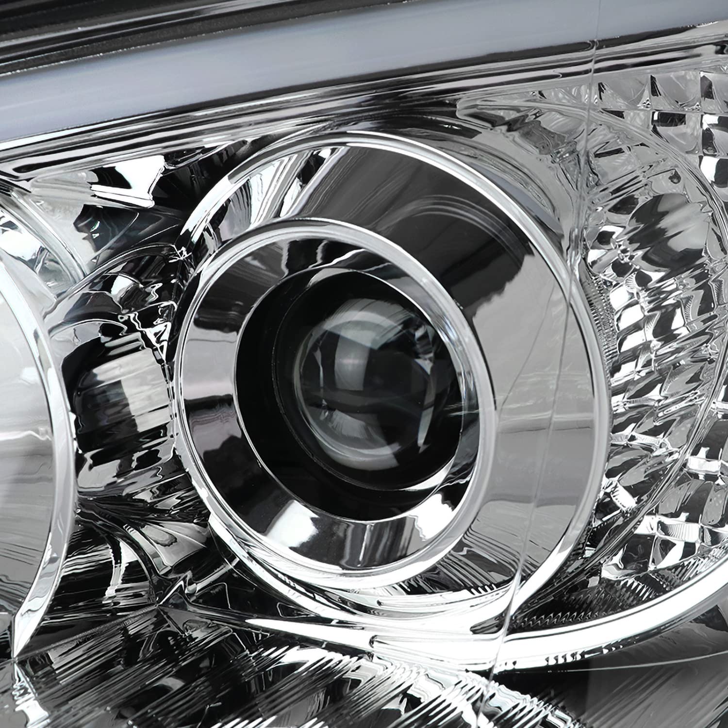 Chrome Projector Headlights SPEC-D TUNING w/LED Light Bar Compatible with 2004-2005 Subaru Impreza RS/WRX/Outback/STI, Left + Right Pair Headlamps Assembly