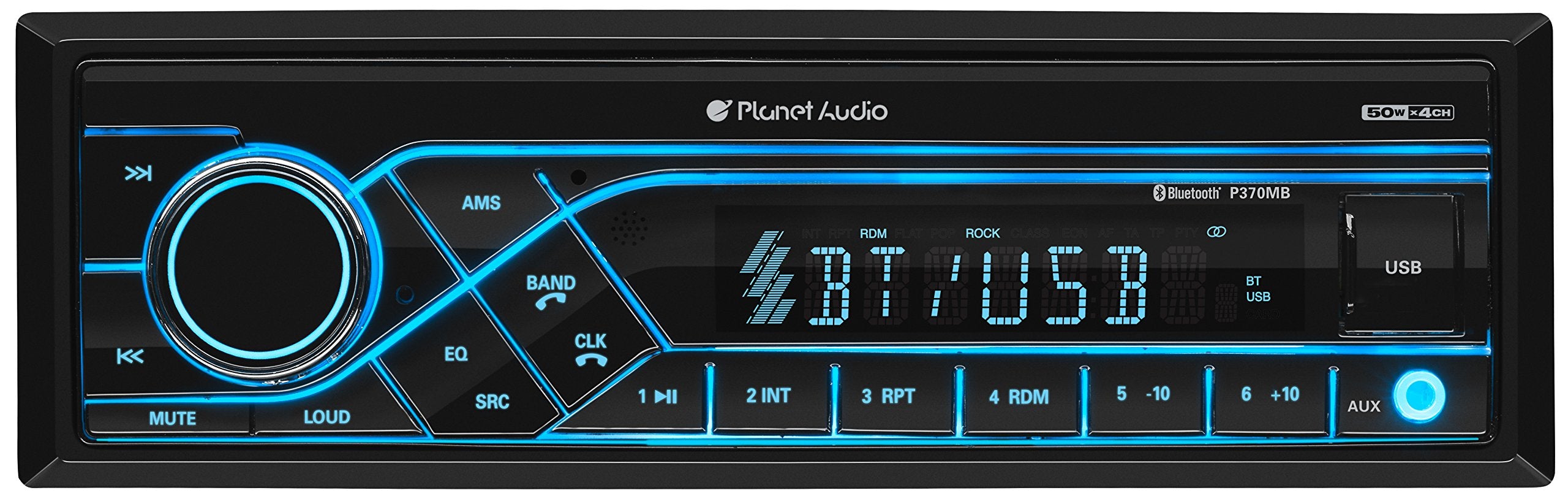 P370MB Planet Audio Car Receiver - Bluetooth / MP3 / USB, AM/FM Radio, (No CD/DVD)
