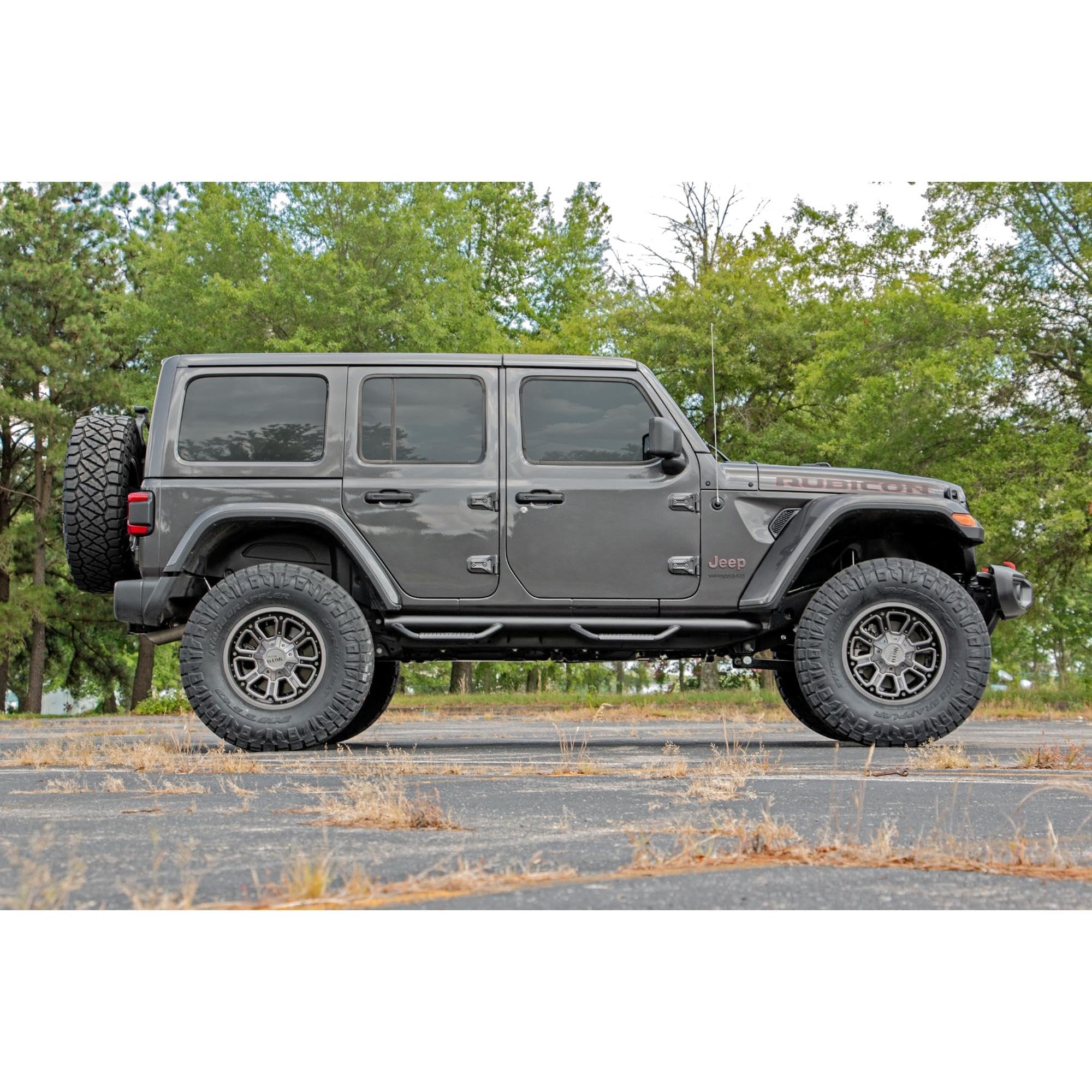 3.5" Rough Country Lift Kit w/ N3 Shock Absorbers for Jeep Wrangler Rubicon 4-Door (2024-2025) - Includes Front & Rear N3 Shocks, Adjustable Lower Control Arms, Coil Springs
