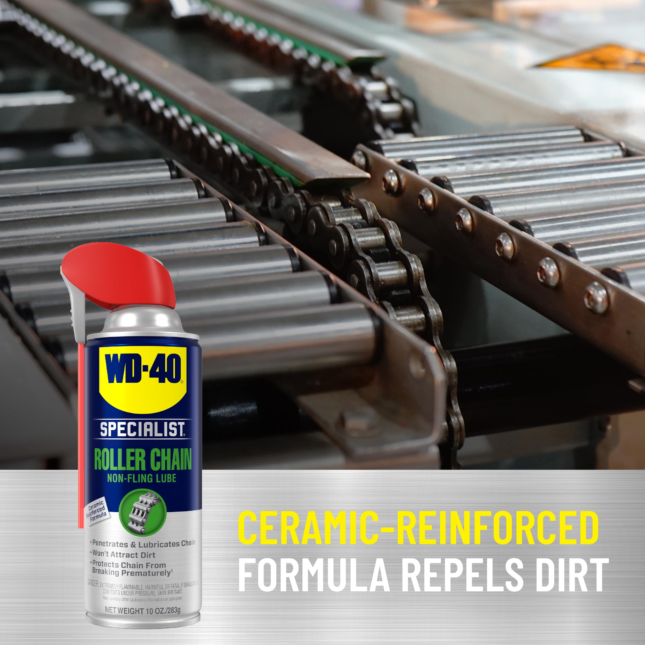 WD-40 Non-Fling Specialist Roller Chain Lubricant, 10 OZ [6-Pack]