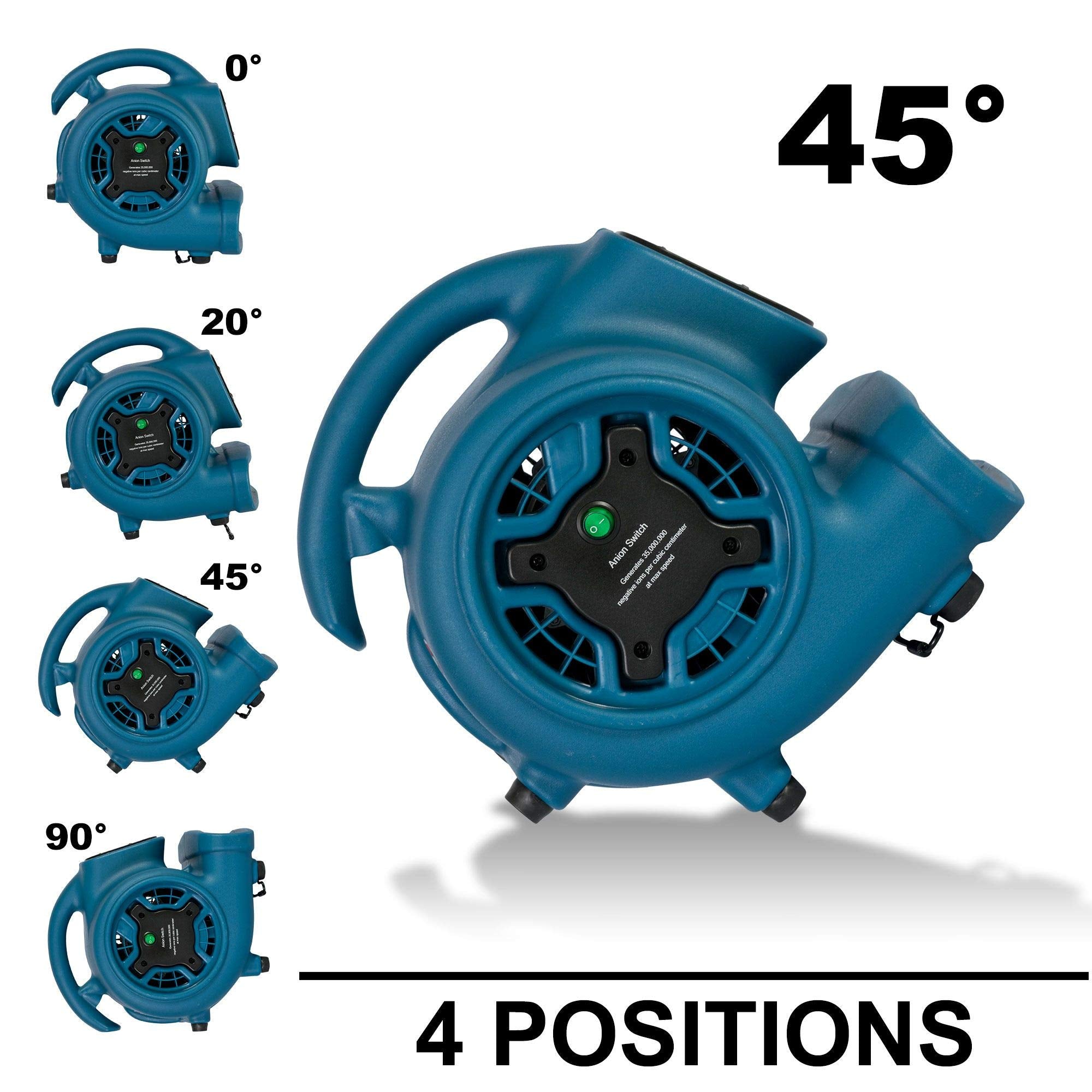 Freshen Aire XPOWER P-260NT 1/4 HP, 925 CFM, 4 Speeds Mini Mighty Scented Air Mover, Utility Fan, Dryer, Blower with Ionizer and Timer, Blue