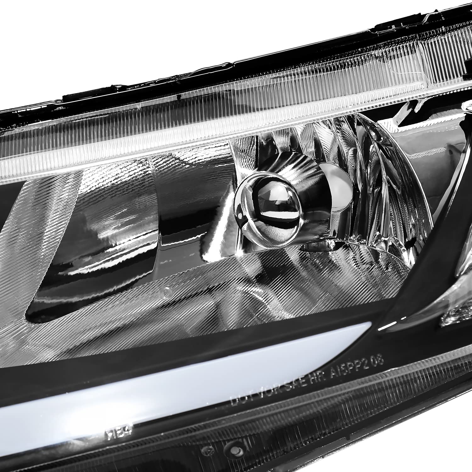 Black LED DRL Headlights SPEC-D TUNING Compatible with 2006-2011 Honda Civic Sedan 4DR Left + Right Head Lights Assembly