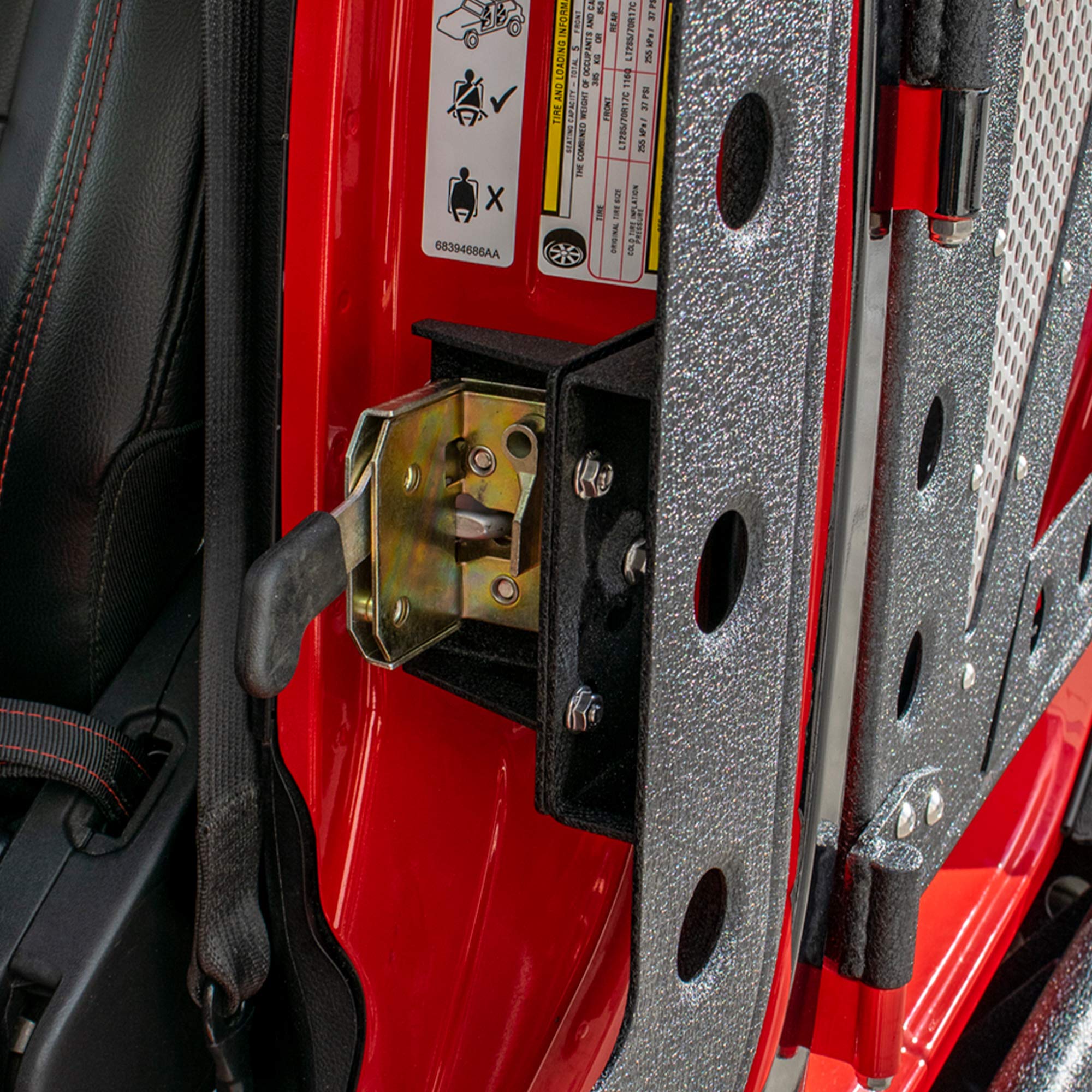 RDJL-01R | DV8 Offroad | Rock Doors for Wrangler JL & Gladiator JT | Tubular Design | Anti Rattle Stopper | Aluminum Mesh Inserts | Black Textured Finish | Rear Door Set