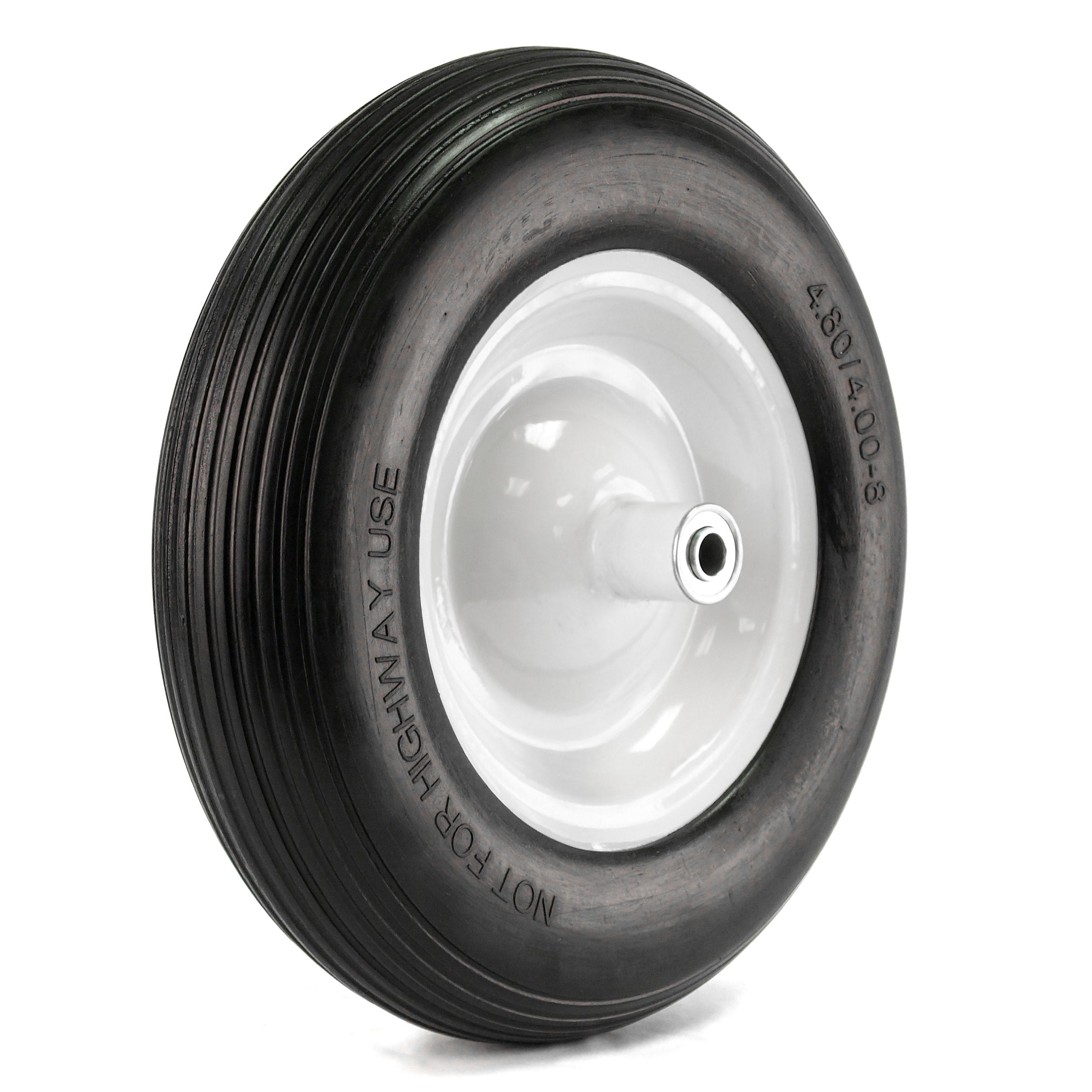 480/400-8 Martin Wheel 15.5" No-Flat Wheelbarrow Wheel 6x5/8" Hub - Rib Tread