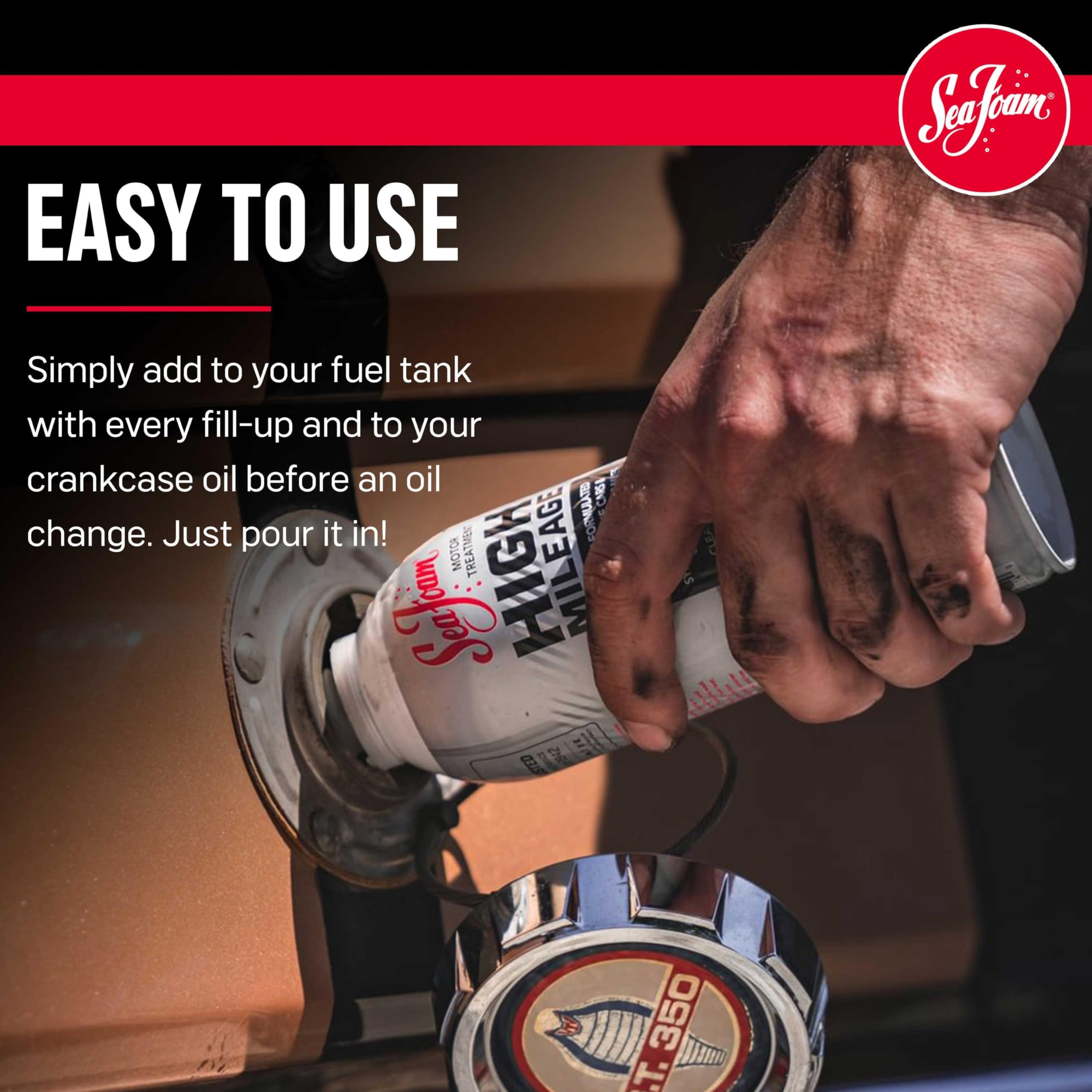 High Mileage Sea Foam Motor Treatment Gas & Oil Additive, HM16, 16 oz