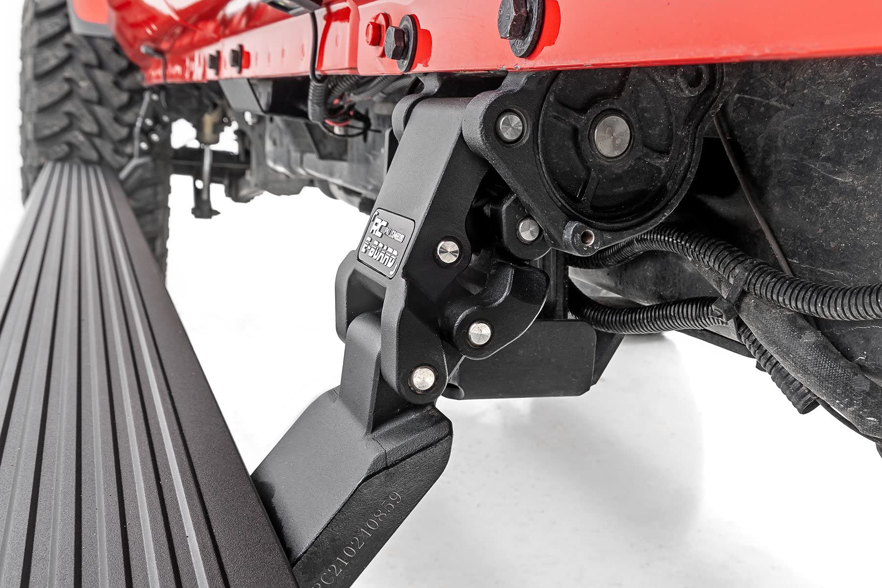 Rough Country Power Running Boards for JT Jeep Gladiator (2020-2025) - Retractable Electric Side Steps w/Dual Motors, LED Lights, Textured Anti-Slip Surface