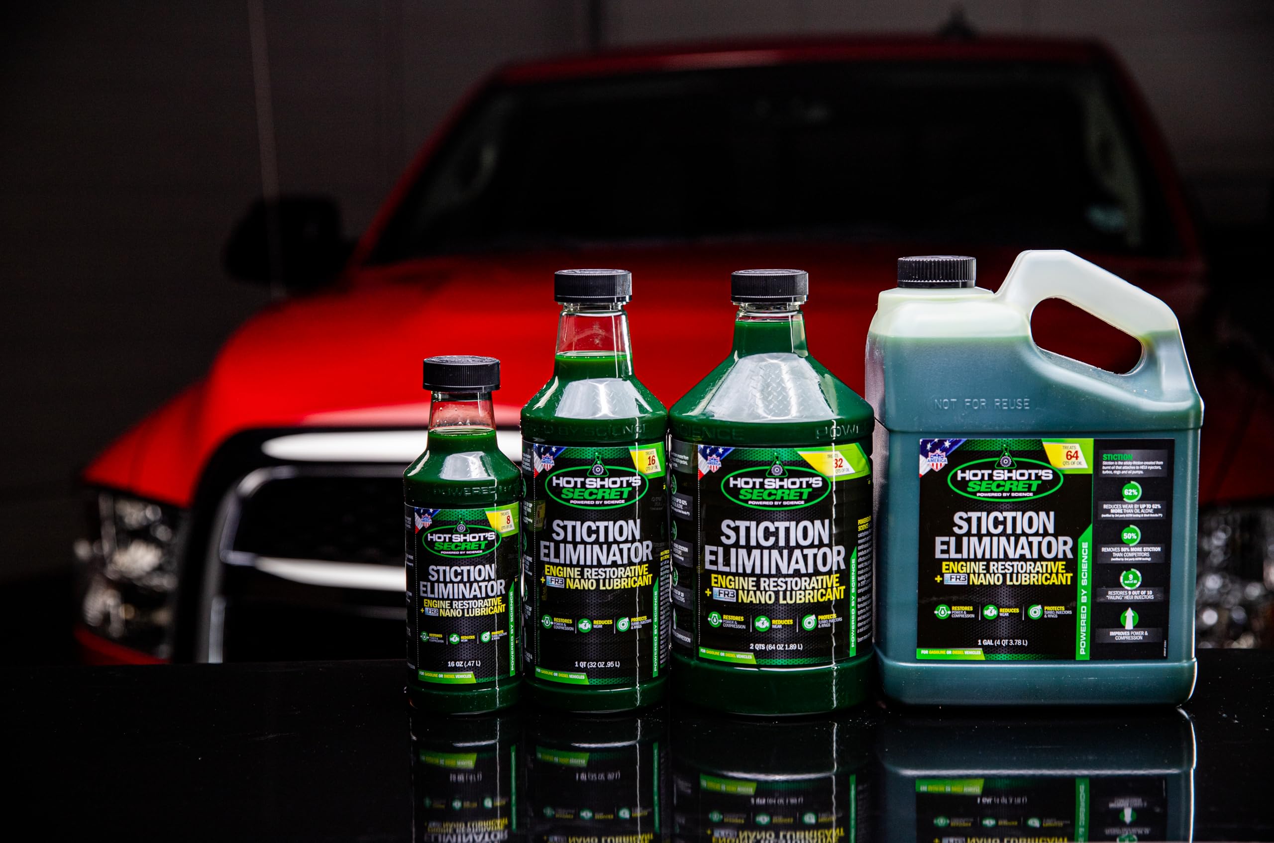 Hot Shot's Secret Stiction Eliminator Original - For All Vehicles, Gas & Diesel Oil Additive, Reduces Wear, Restores Power & Protects Injectors, Eliminates Injector Stiction, 5 Gallons