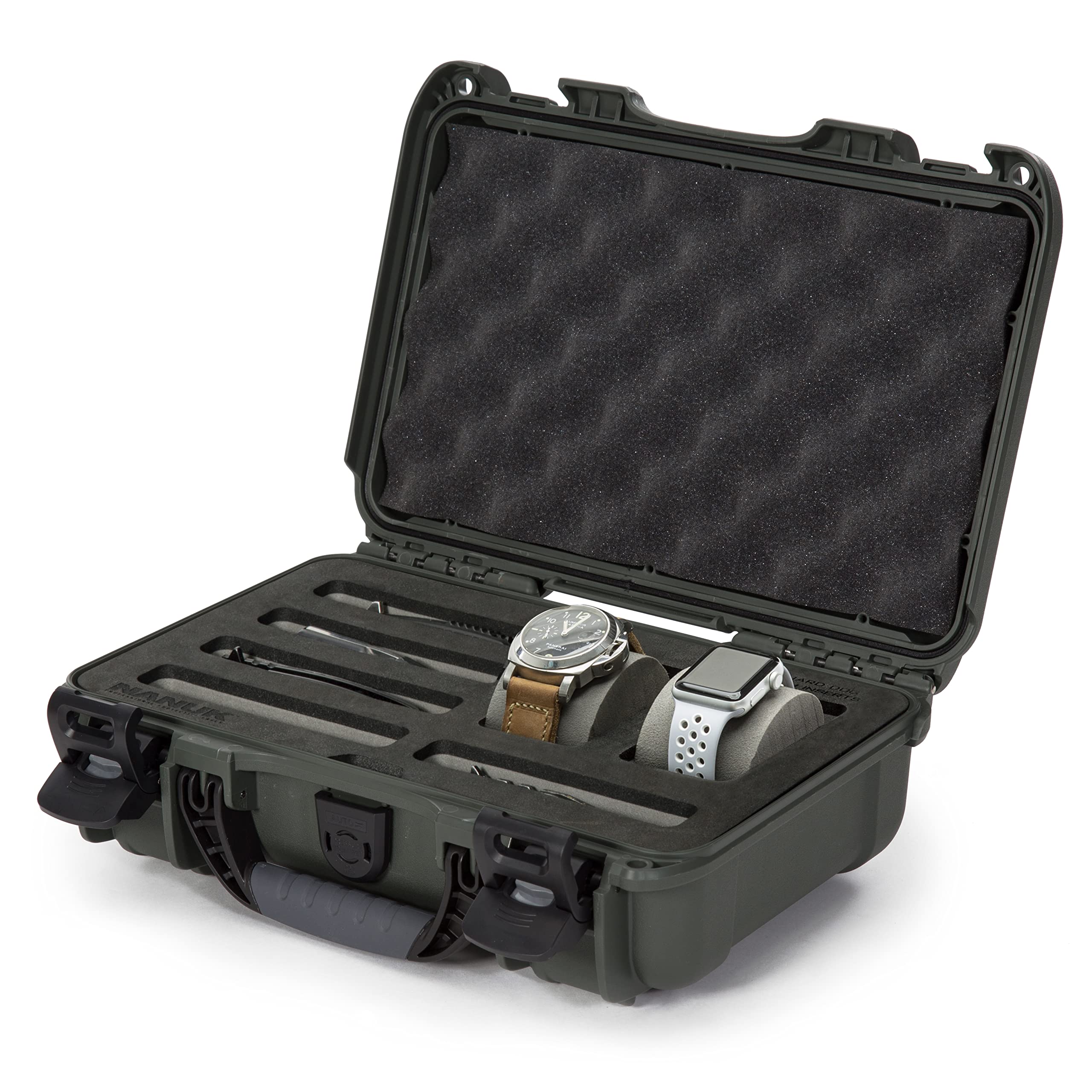 Cases Nanuk w/foam insert for 2 Watches and 5 Knives - Olive 909-2WT5KNI6