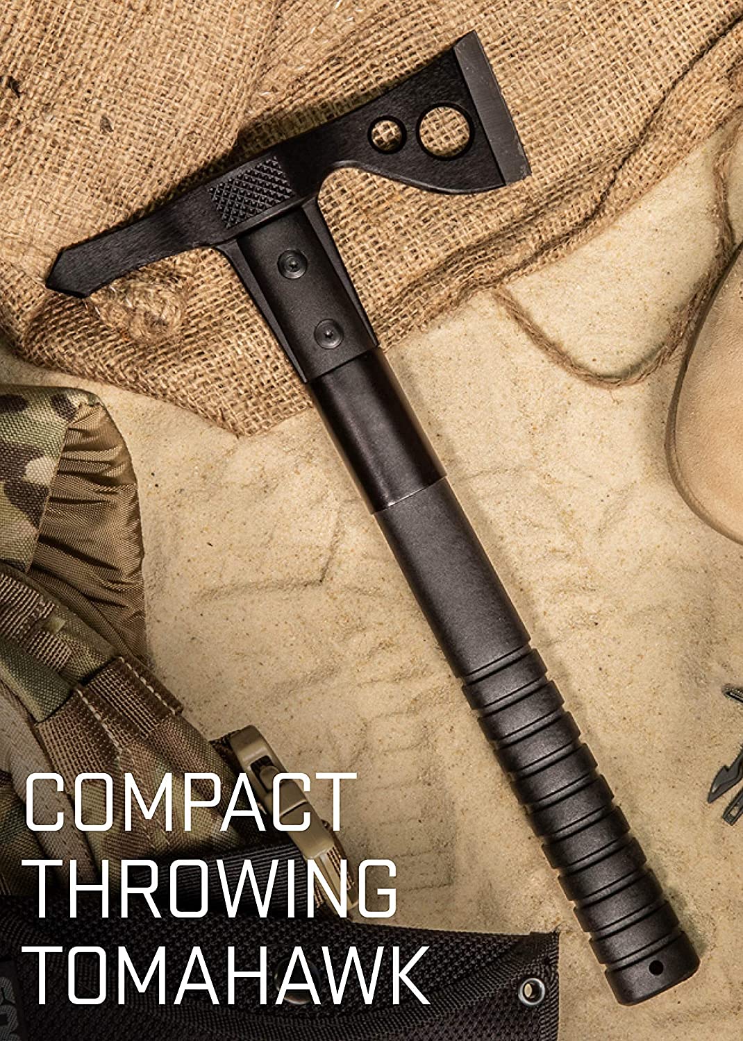 FastHawk SOG- Lighter, Faster, Agile Throwing Hatchet, Versatile Survival Tactical Axe for Competition Throwing and Camping, Hunting and Packing-Black (F06TN-CP)