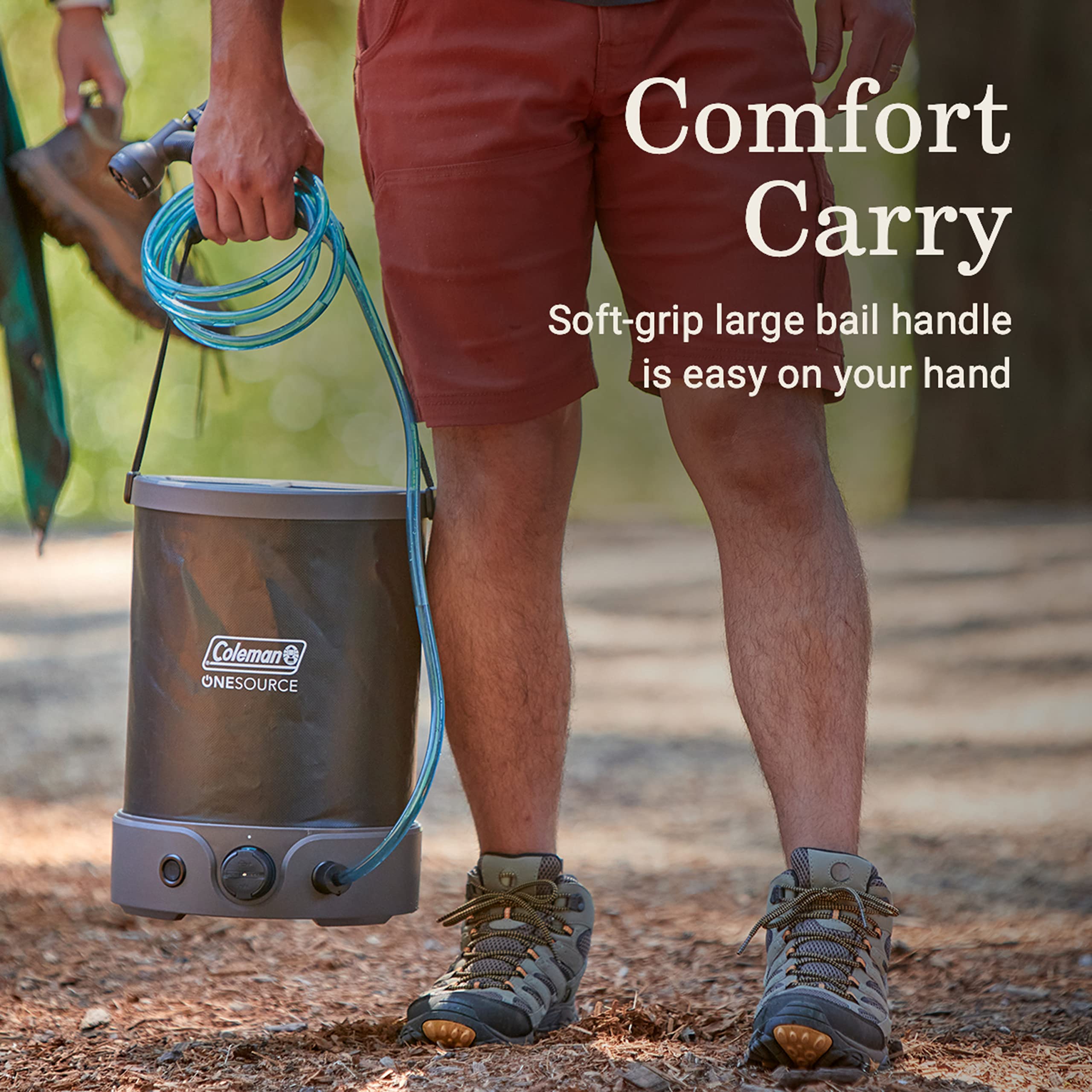 Coleman Rechargeable OneSource Camping Gear: Camp Shower, Cordless Vacuum, Fan, Speaker & Air Pump with Included Battery